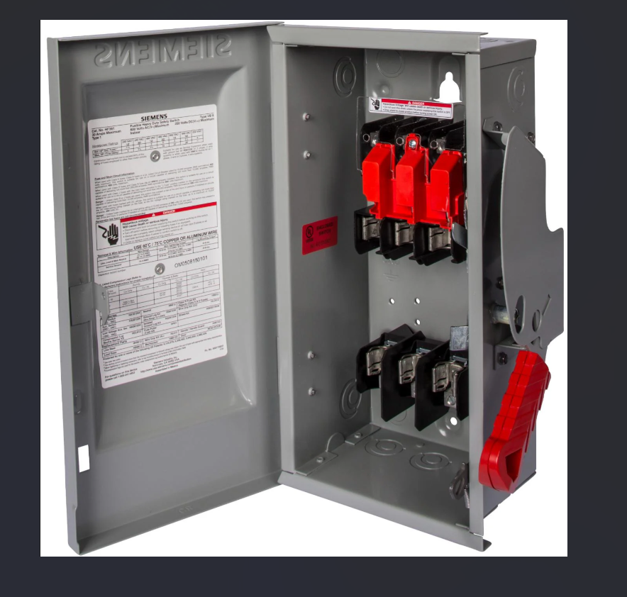 Siemens HF322NR 60A 240V 3-Pole 3-Wire Fusible Heavy Duty Safety Switch with Neutral