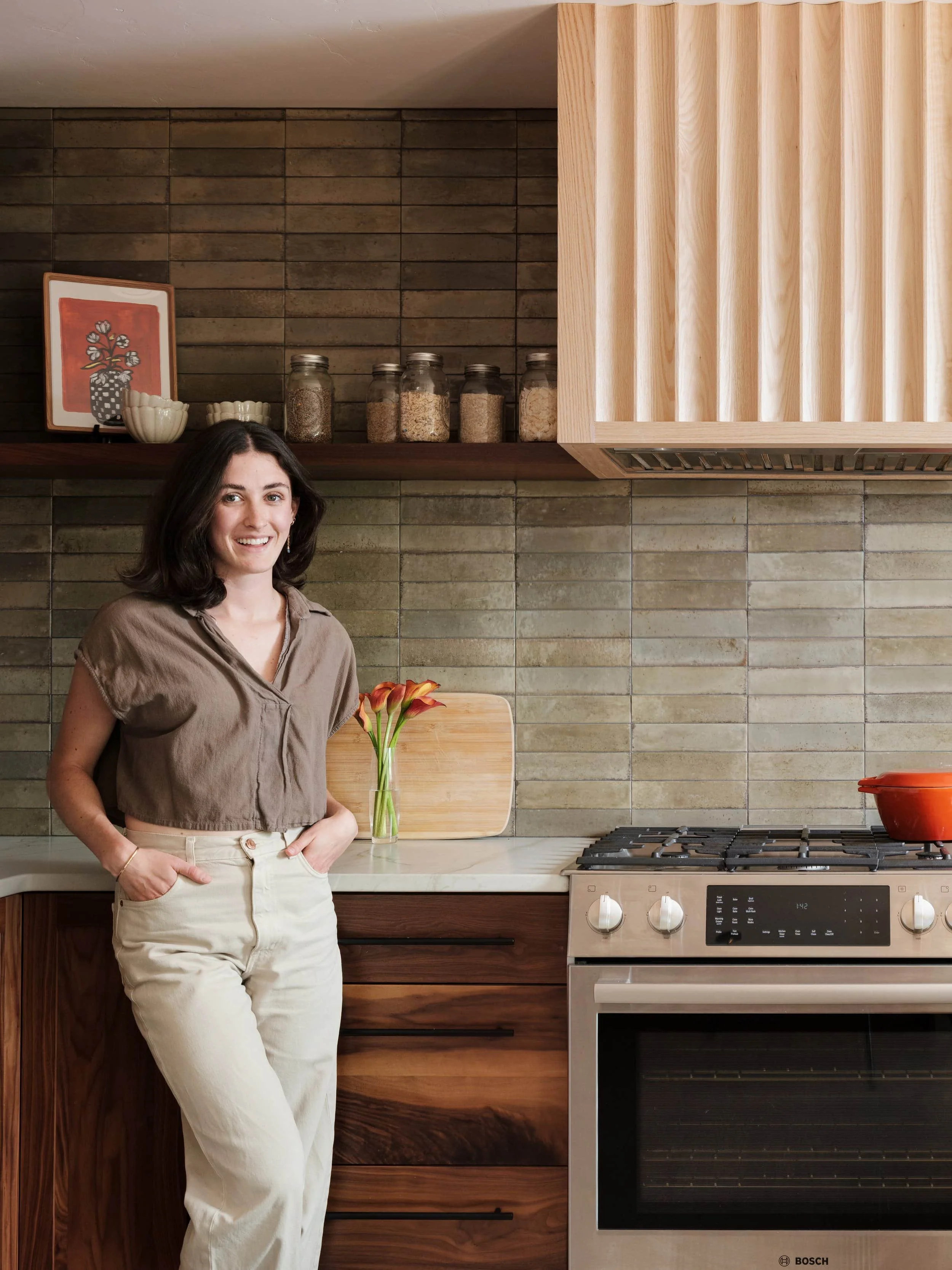Zoe Taylor of Z. Tay Designs in a modern kitchen interior