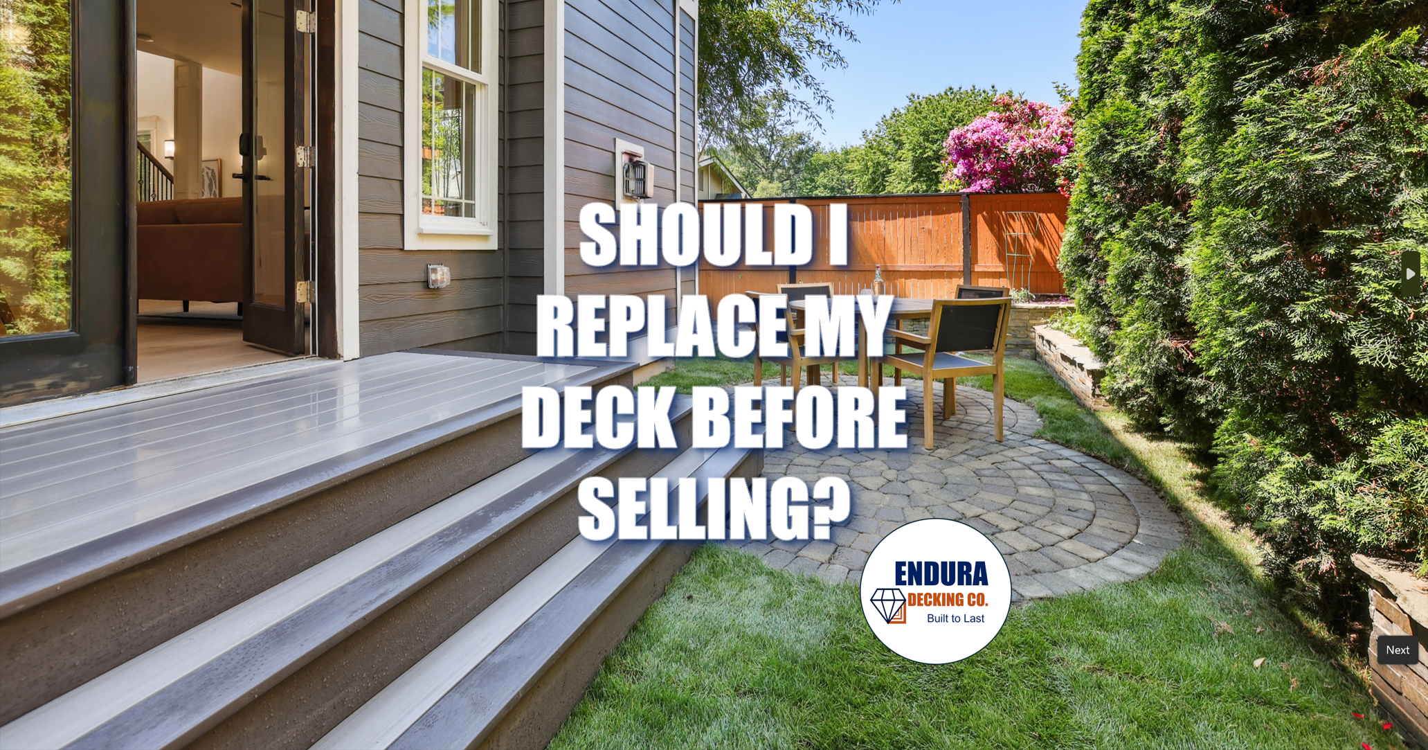 Replaced small deck before home sale