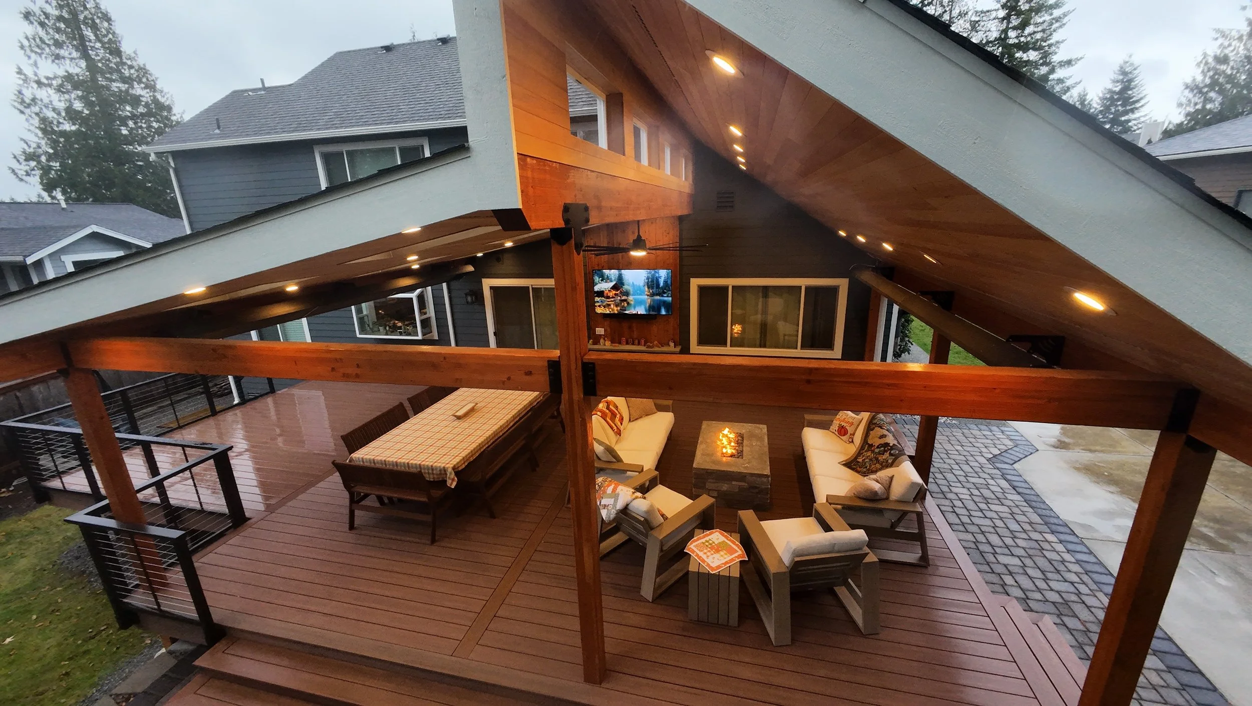 Top view new modern deck cover 