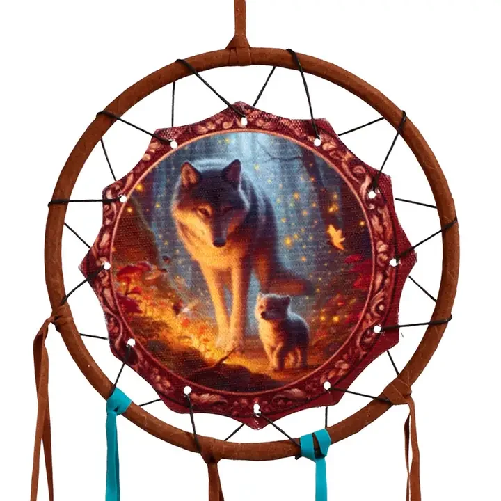 Wolf Spirit Dreamcatcher 16cm
