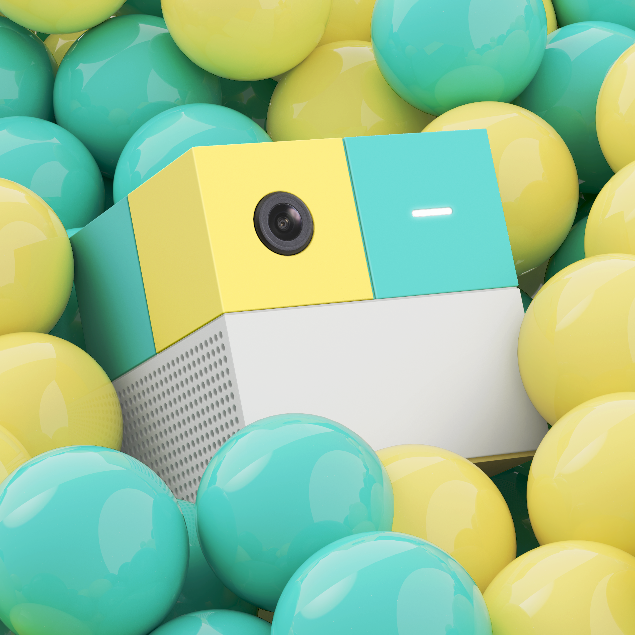 Nex Playground game console in a colorful ball pit