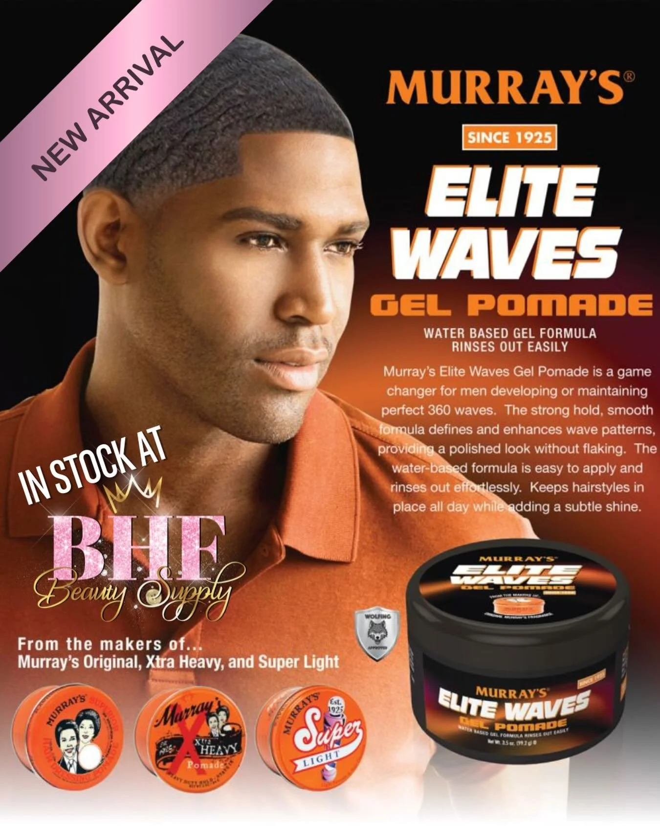 Big news! ✨

We now carry Murray&rsquo;s Elite Waves Gel Pomade at BHF Beauty Supply! 🌊🔥

If you&rsquo;re working on those 360 waves or just need that smooth, defined, laid finish &mdash; this is the one. Elite hold. Elite shine. Elite results. 💪?