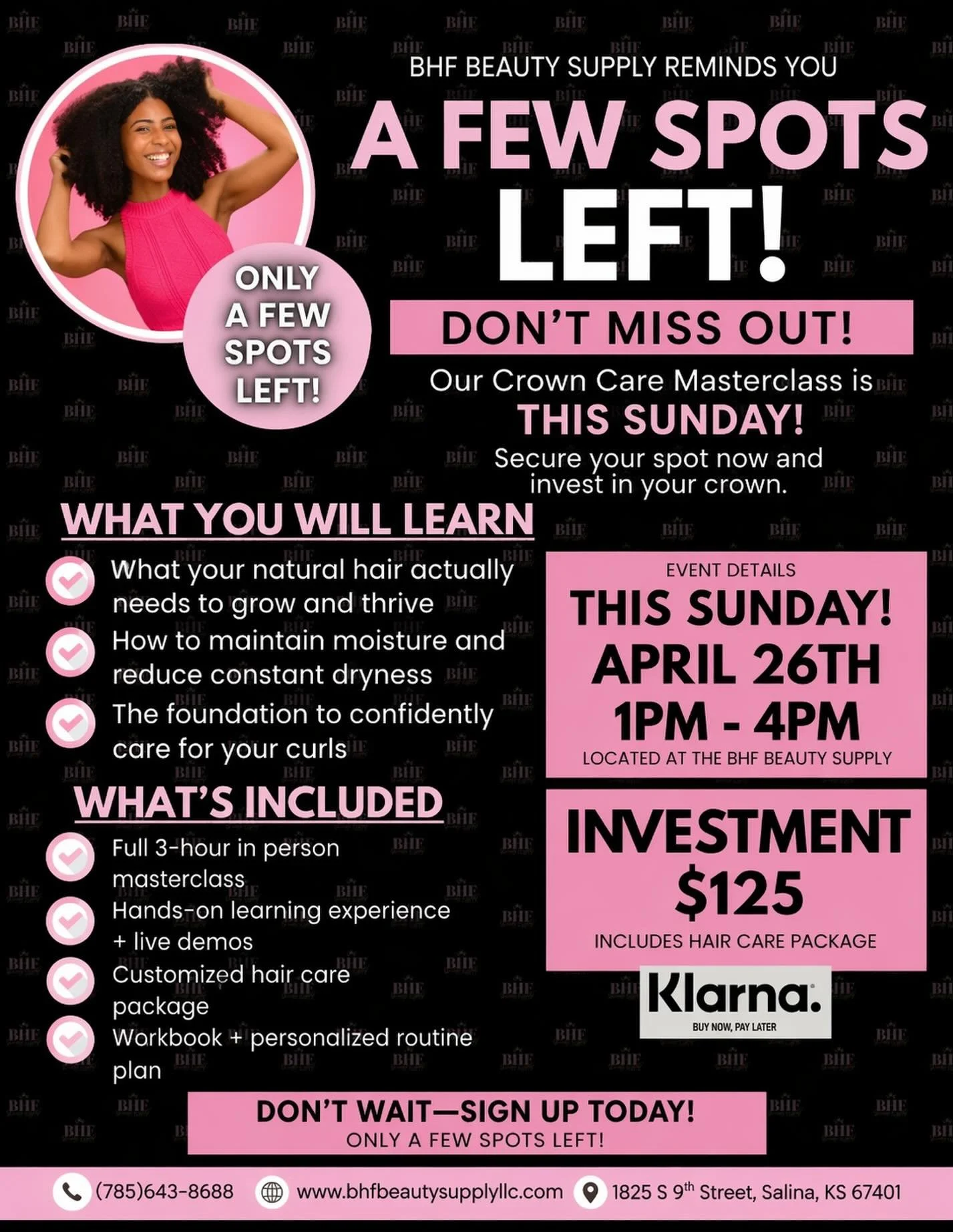 Only a few seats left and they&rsquo;re going fast! 💕

If you&rsquo;ve been struggling to figure out your natural curls, this is your sign to stop guessing and finally learn what your hair actually needs. This Sunday, we&rsquo;re getting hands-on, b