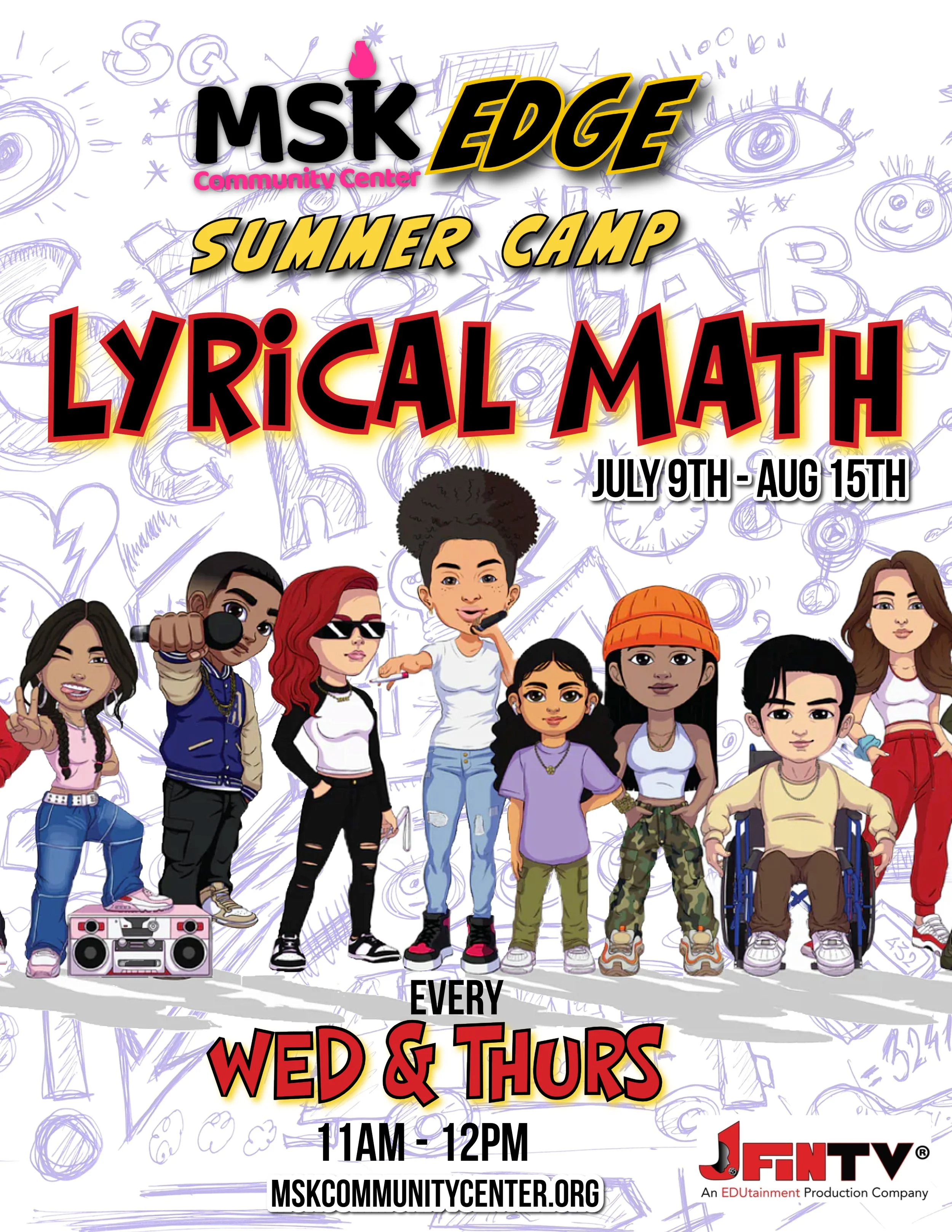 Lyrical Math Every Wednesday 11am - 12pm EDGE SUMMER CAMP