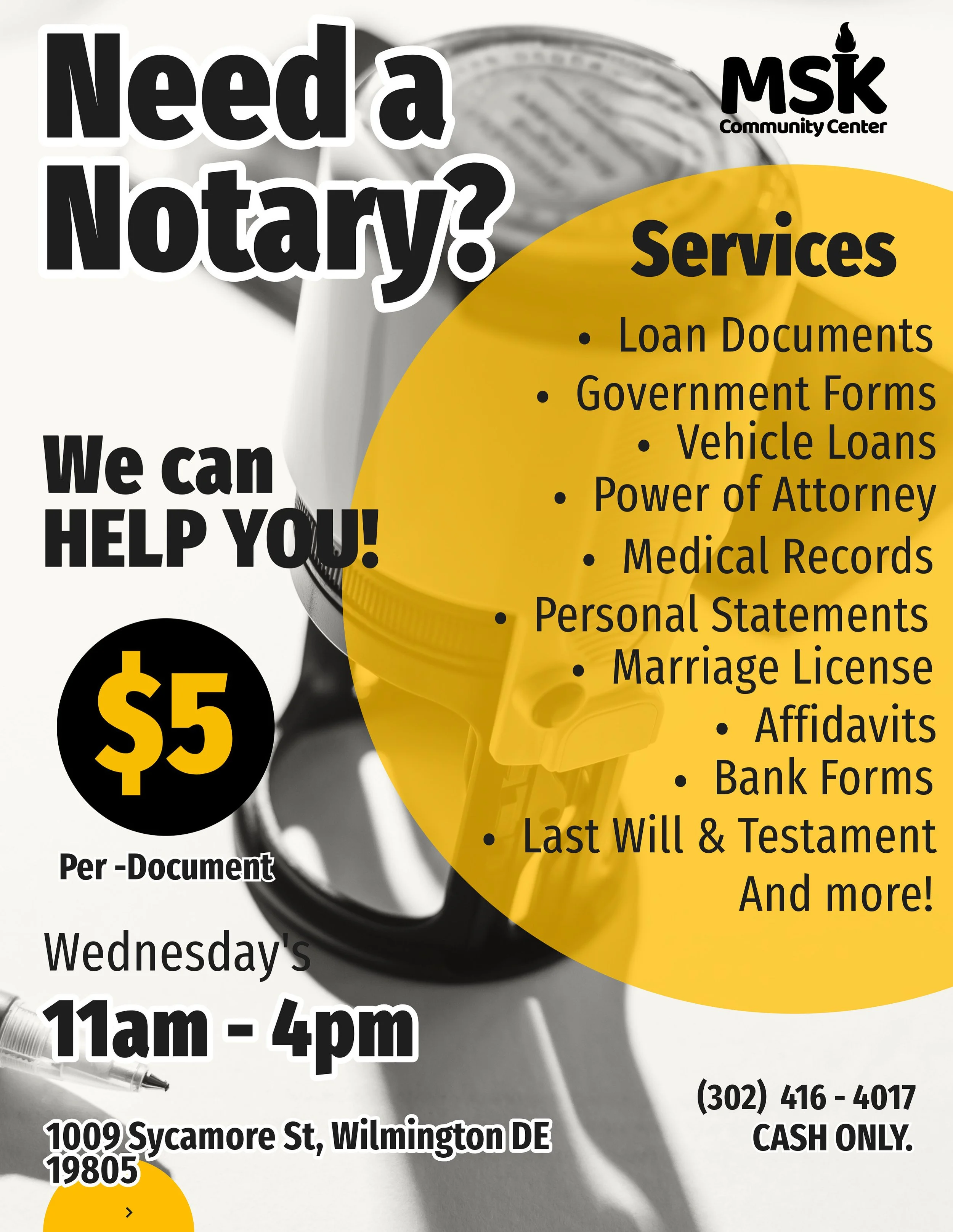 NEED A NOTARY?  We’ve got you covered every Thursday!