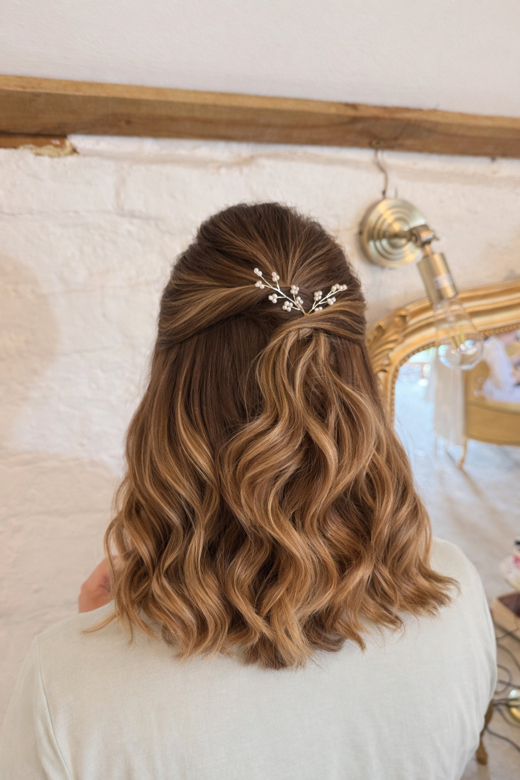 Bridesmaid hair style by Nathan