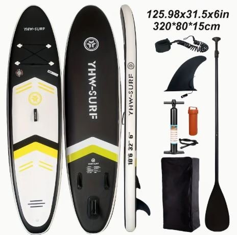 Paddle board SUP Noir et Jaune rive sud.JPG