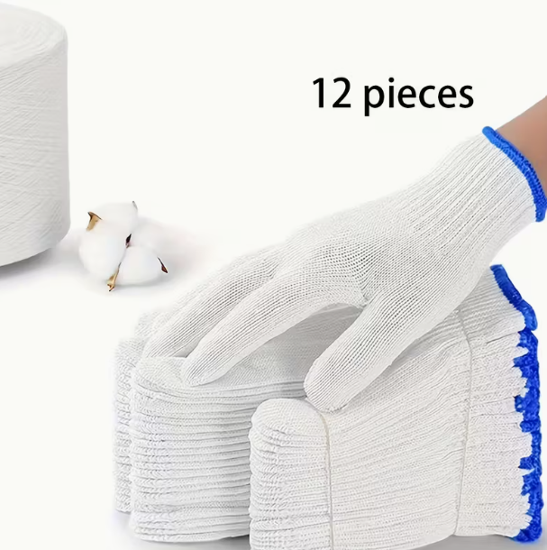 Lot de 12 Paires de Gants Légers et Respirants – Durables, Confortables & Lavables
