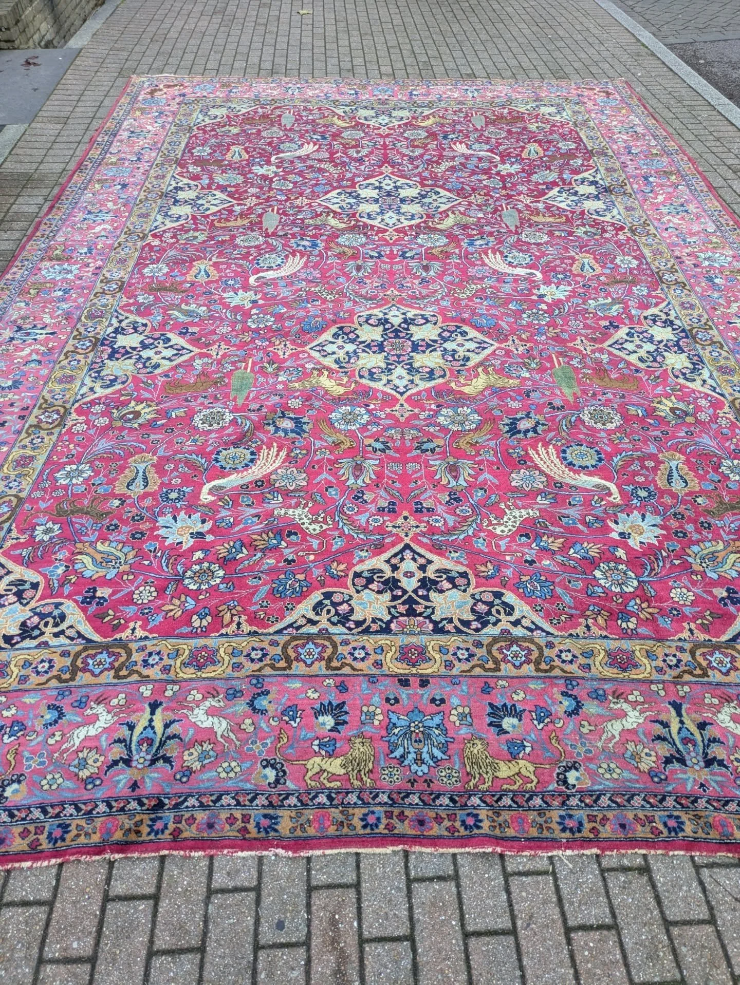 ~AVAILABLE~

Circa 1880, Antique Handmade Persian Tabriz Rug in great condition for its age. 

I must admit, I really admire the quality of this Rug! Very rarely seen safavid design with the most luxurious pattern.

Size: 530cm by 355cm

Professional