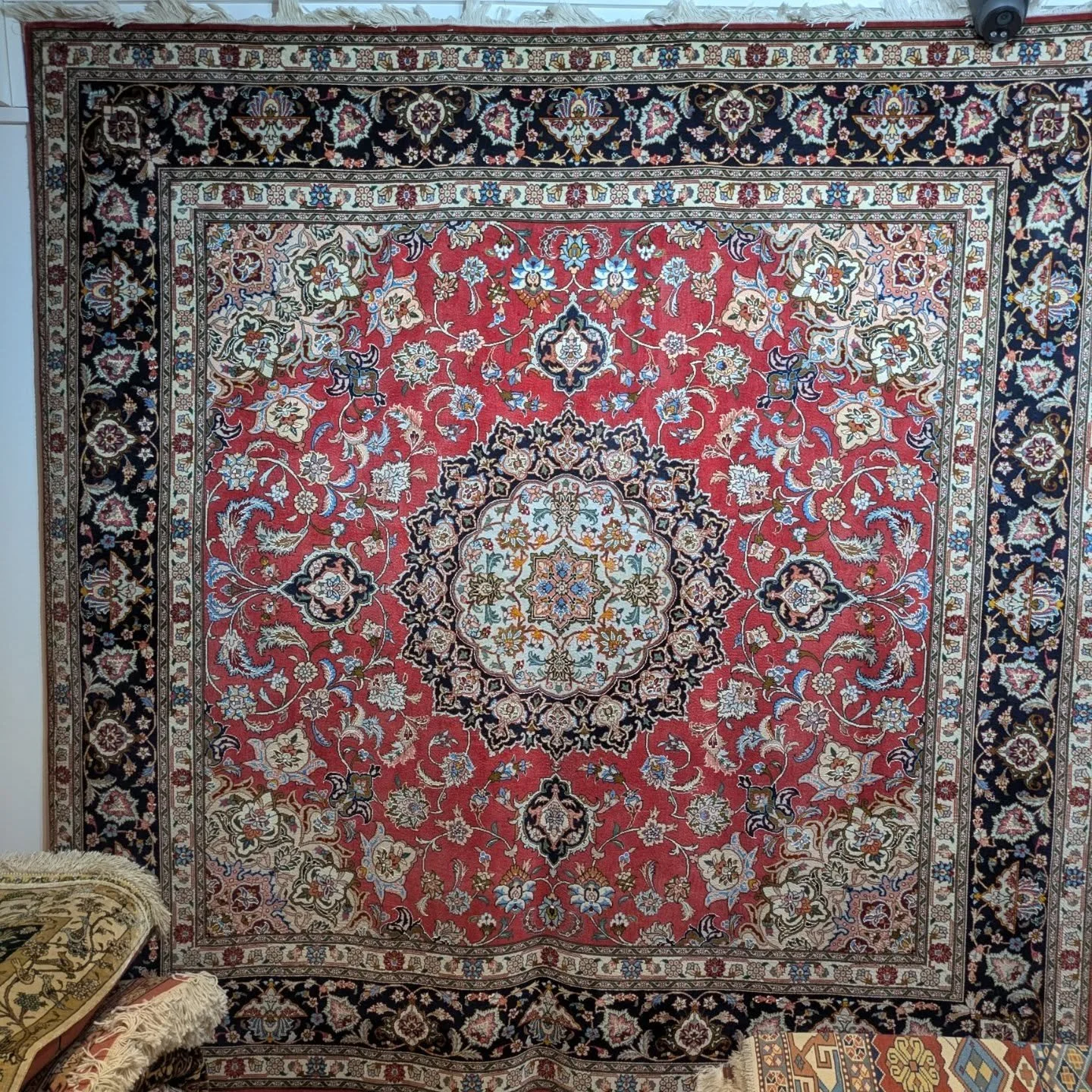 ~AVAILABLE~

Tightly woven Handmade Persian Tabriz Johar Rug in excellent condition.

Square Shape, with a beautiful central motif followed by a delicate border. 

Size: 205cm by 205cm

Professionally washed 

Postage &amp; Delivery 🚚 are available 