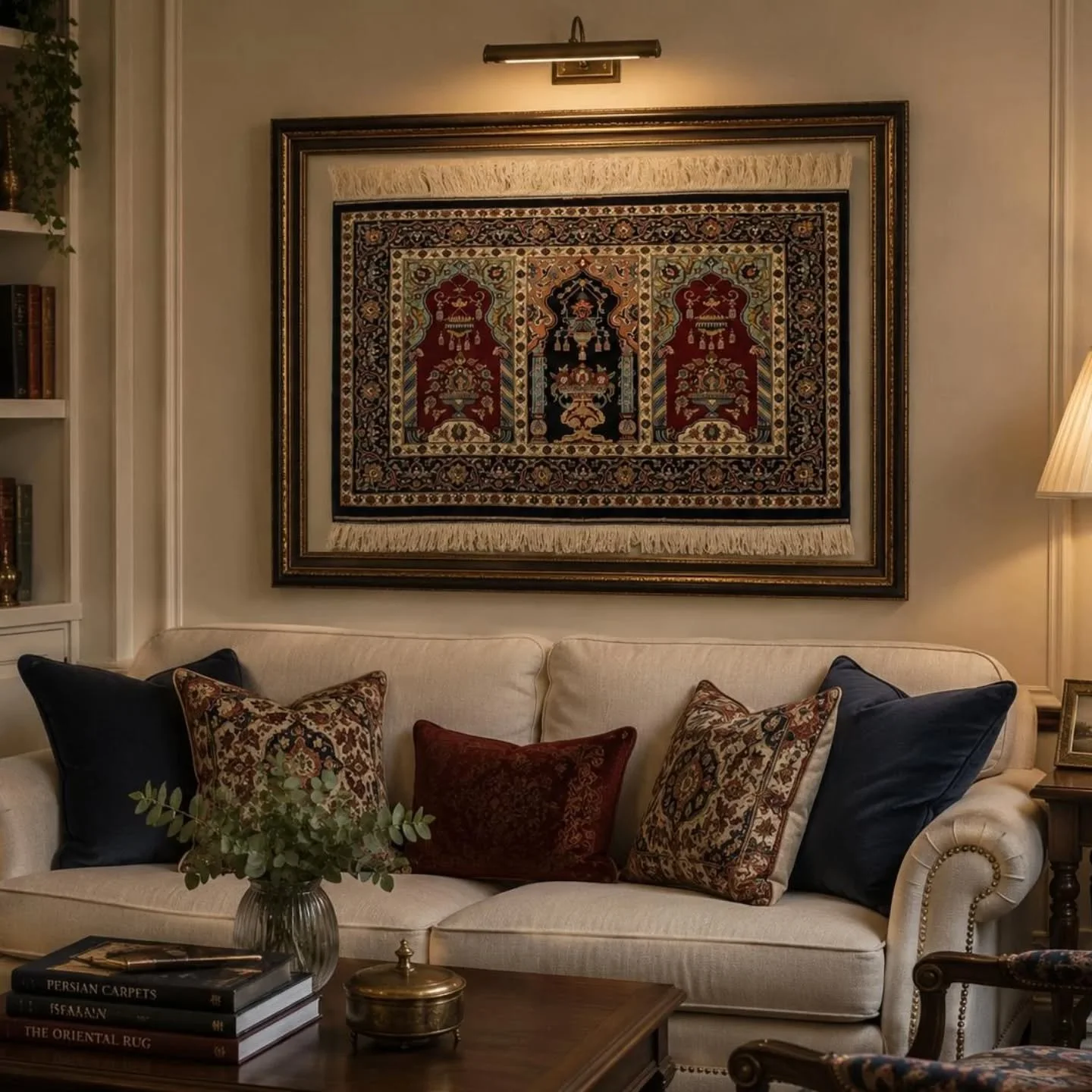 ~AVAILABLE~

Pure Silk Handmade Hereke Rug Signed by Han Khali Hereke. 

One of the most precious pieces filled with 3 vases in the central motif, followed by a very detailed border. 
Long original Fringes, which also add elegance to its characterist