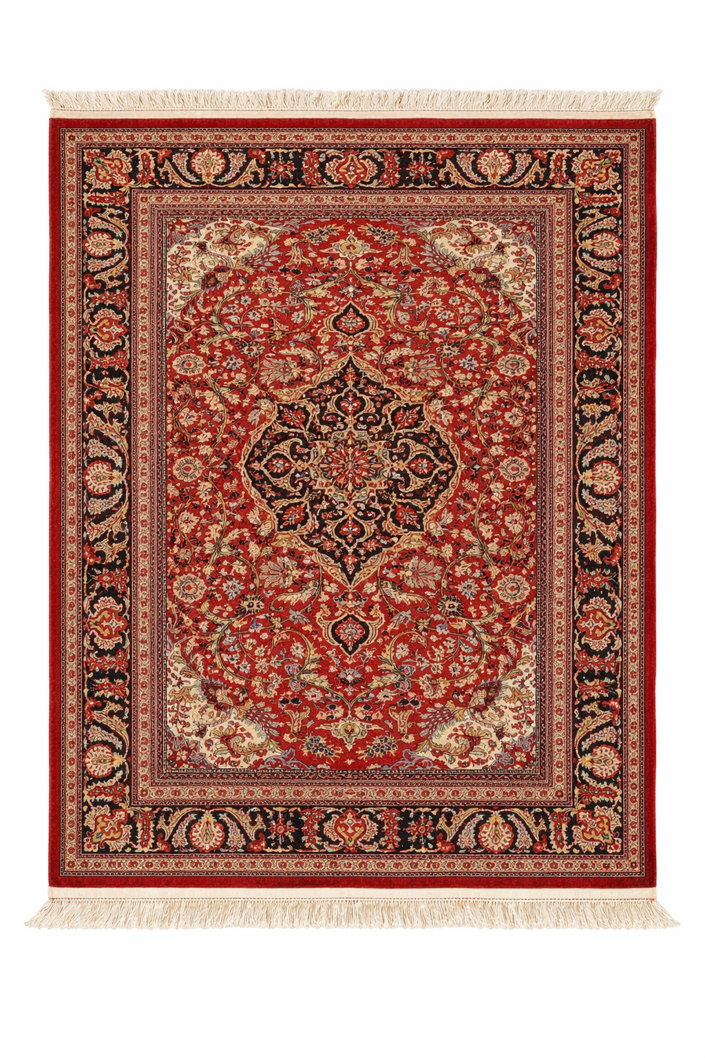 Circa 1995 Silk Handmade Persian Gom Rug