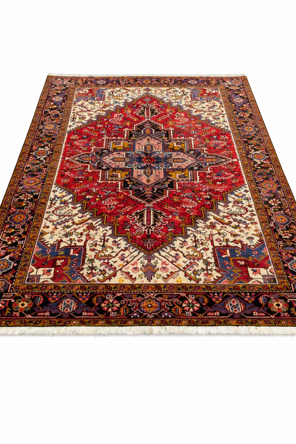 Circa 1990 Handmade Persian Heriz Rug
