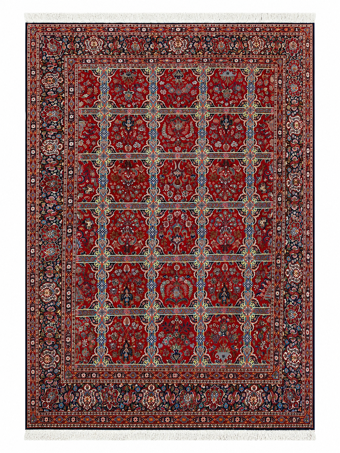 Circa 1950 Rare Handmade Persian Kashan Rug
