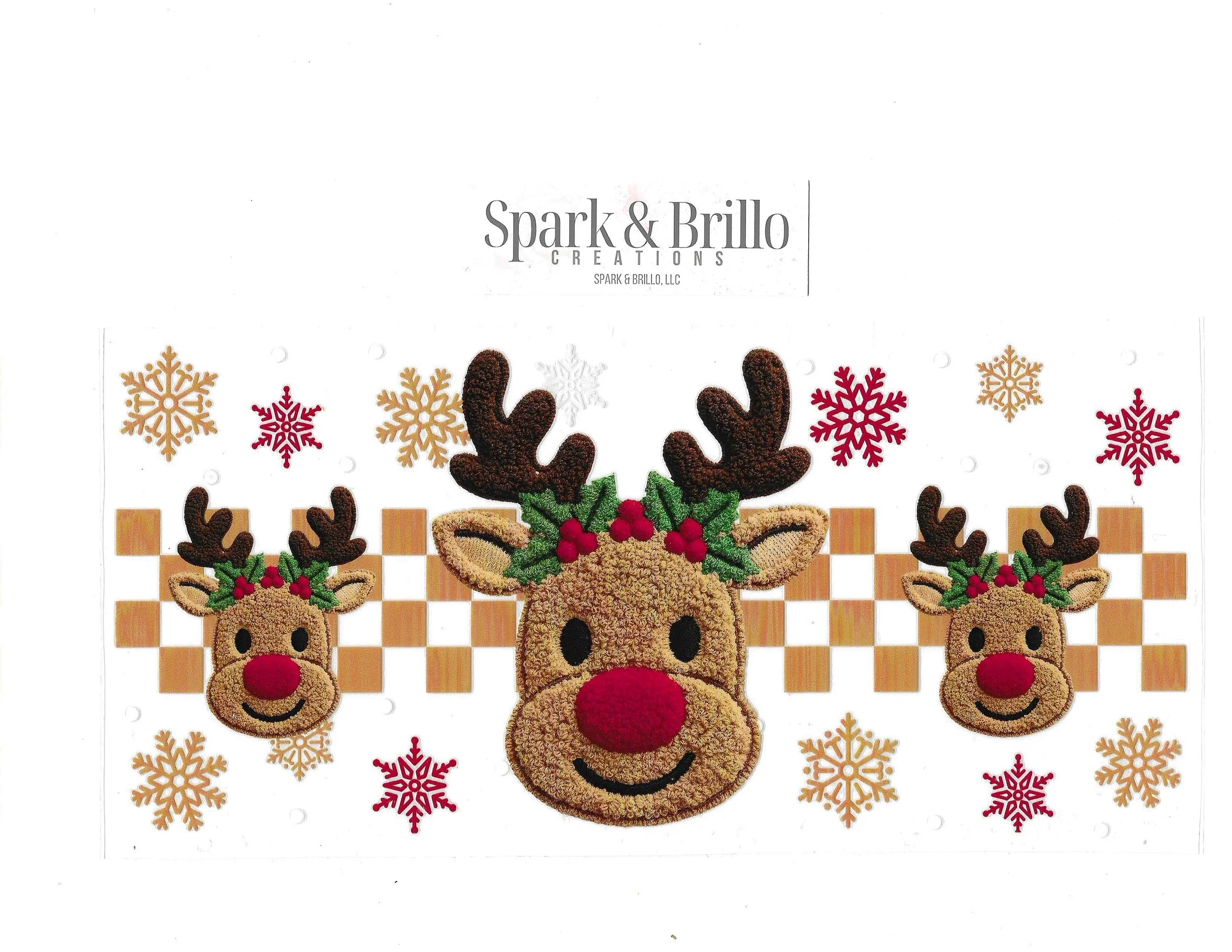 Christmas Rudolf Reindeer Crochet- 16 Oz. UV DTF Cup Wraps