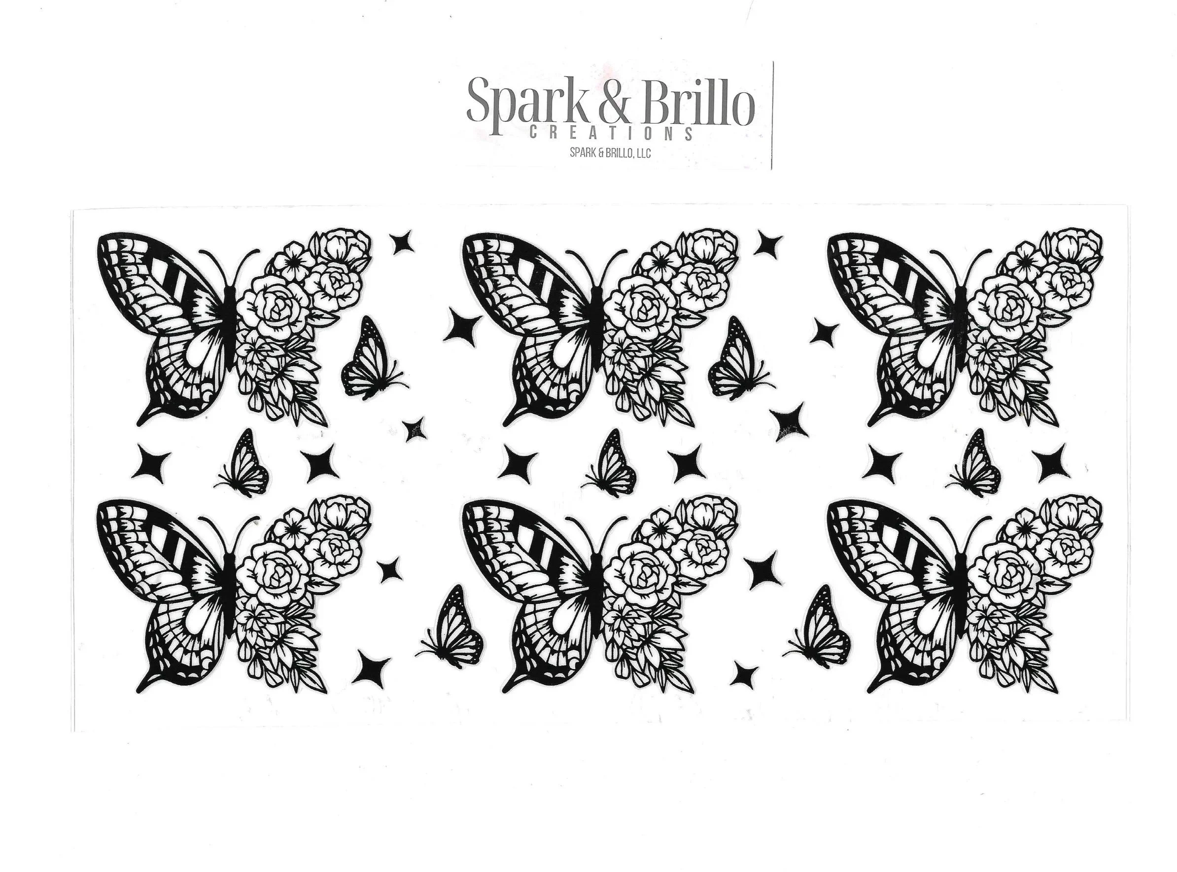 Animals: Butterflies III- 16 OZ  UV DTF Wraps