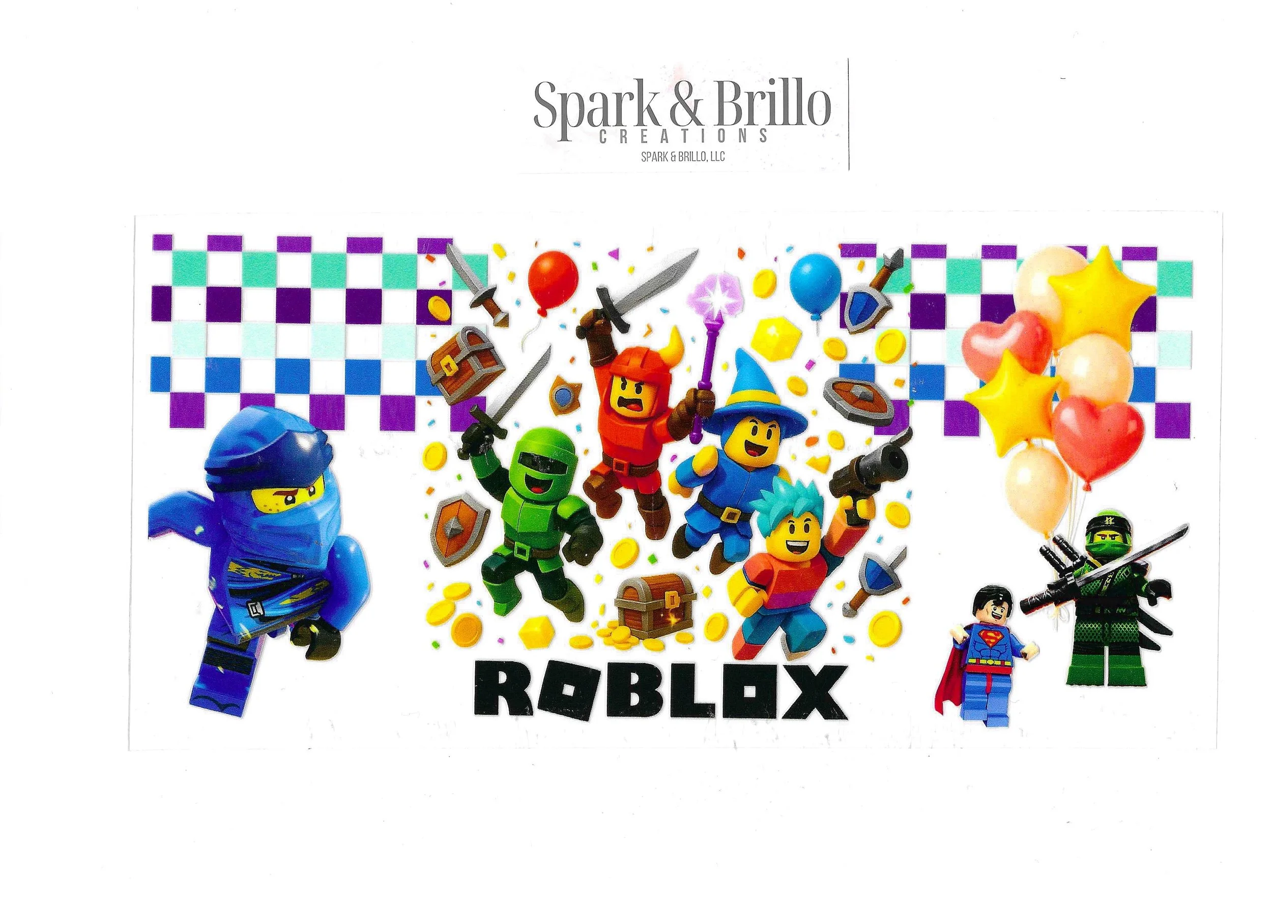 Roblox 4 - 16 Oz. UV DTF Transfers