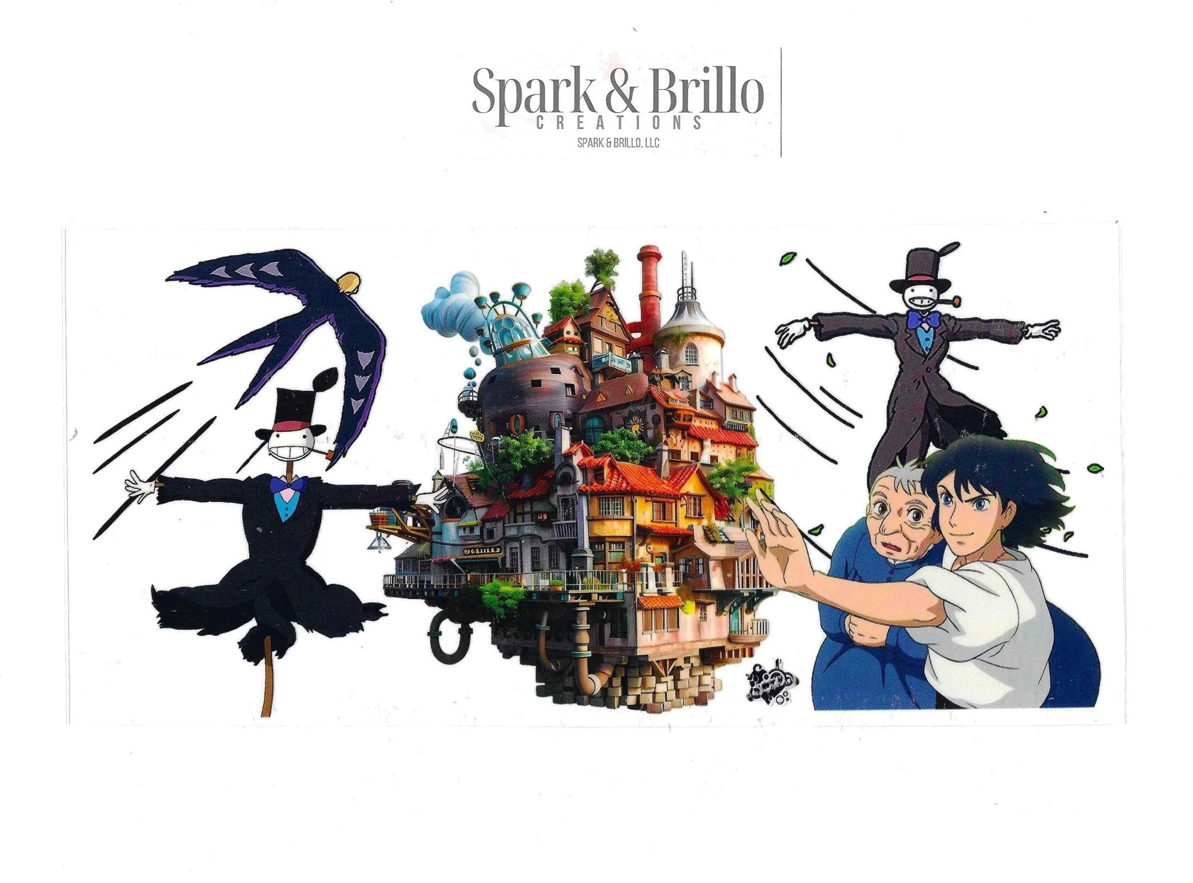 Studio Ghibli's Howl's Moving Castle - 16 oz UV DTF Cup Wraps