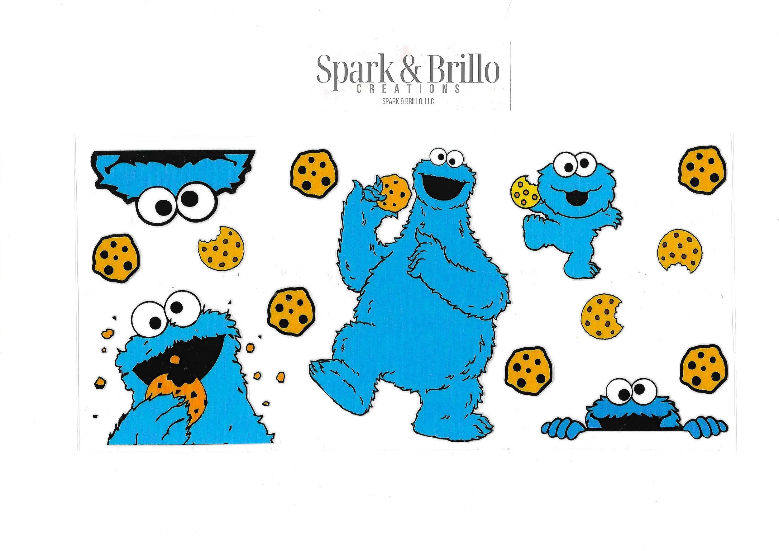 Sesame Street II: Cookie Monster - 16 oz UV DTF Wraps