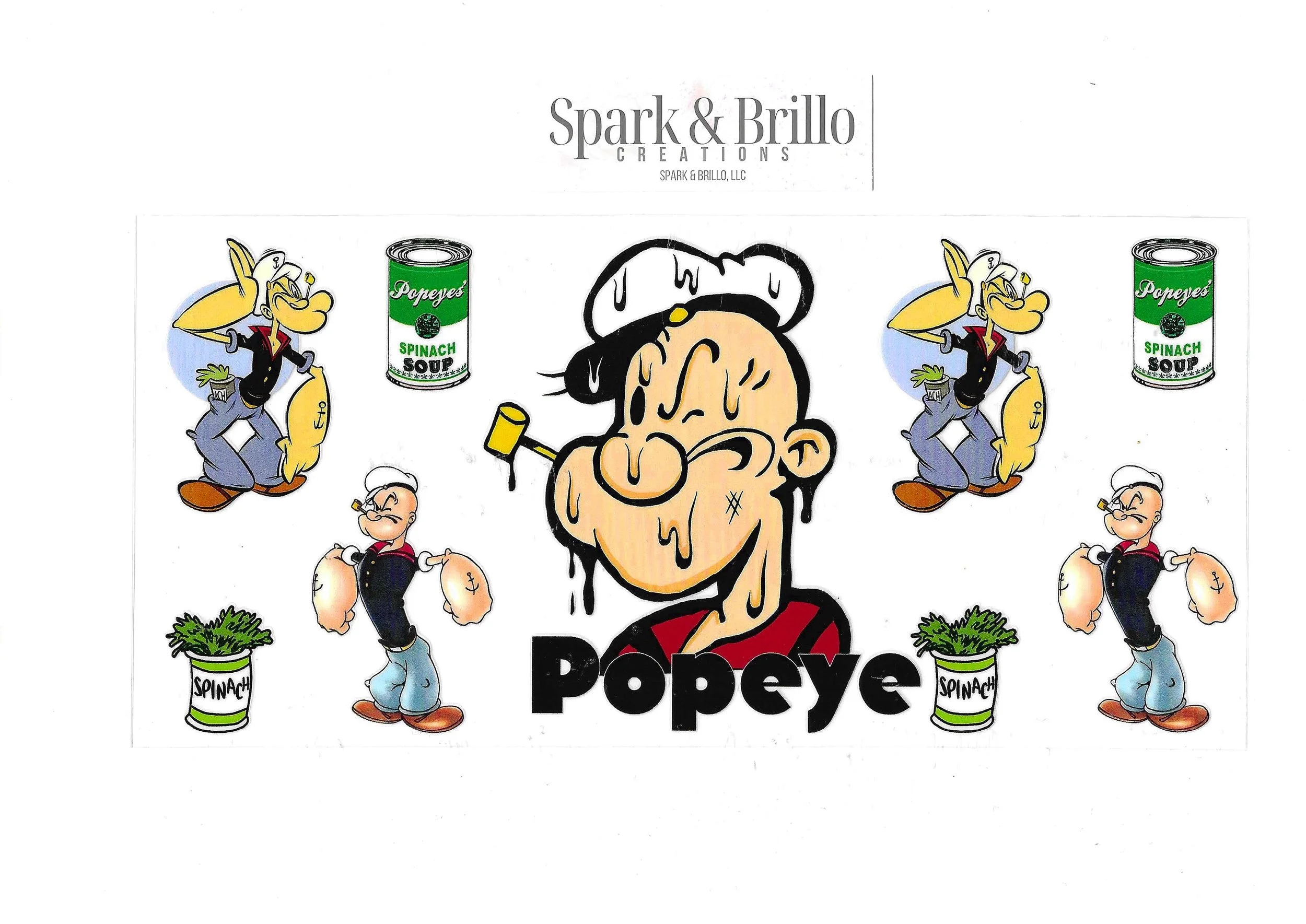 Popoye's  the Sailor Man - 16 oz UV DTF Cup Transfers