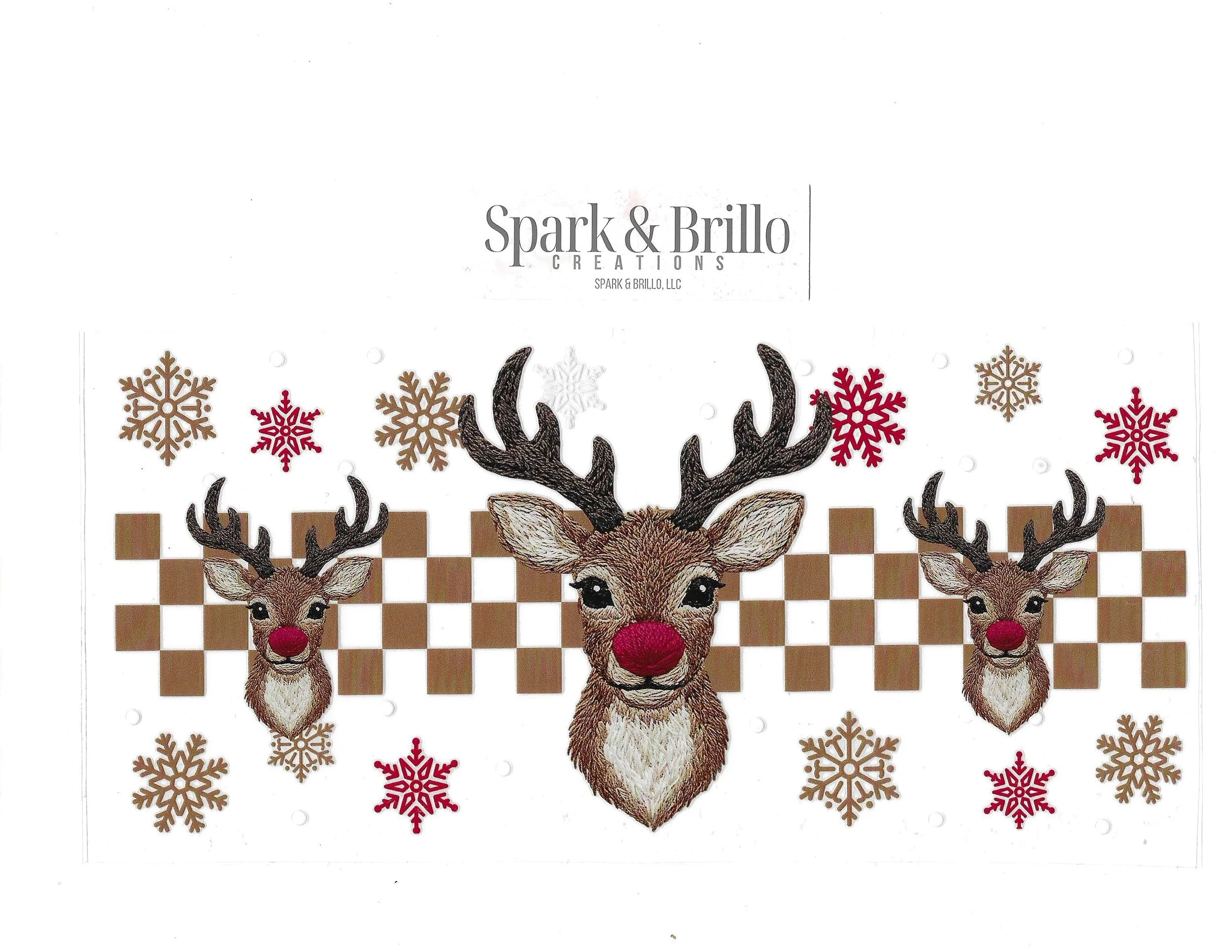 Christmas Reindeer Crochet- 16 Oz. UV DTF Cup Wraps