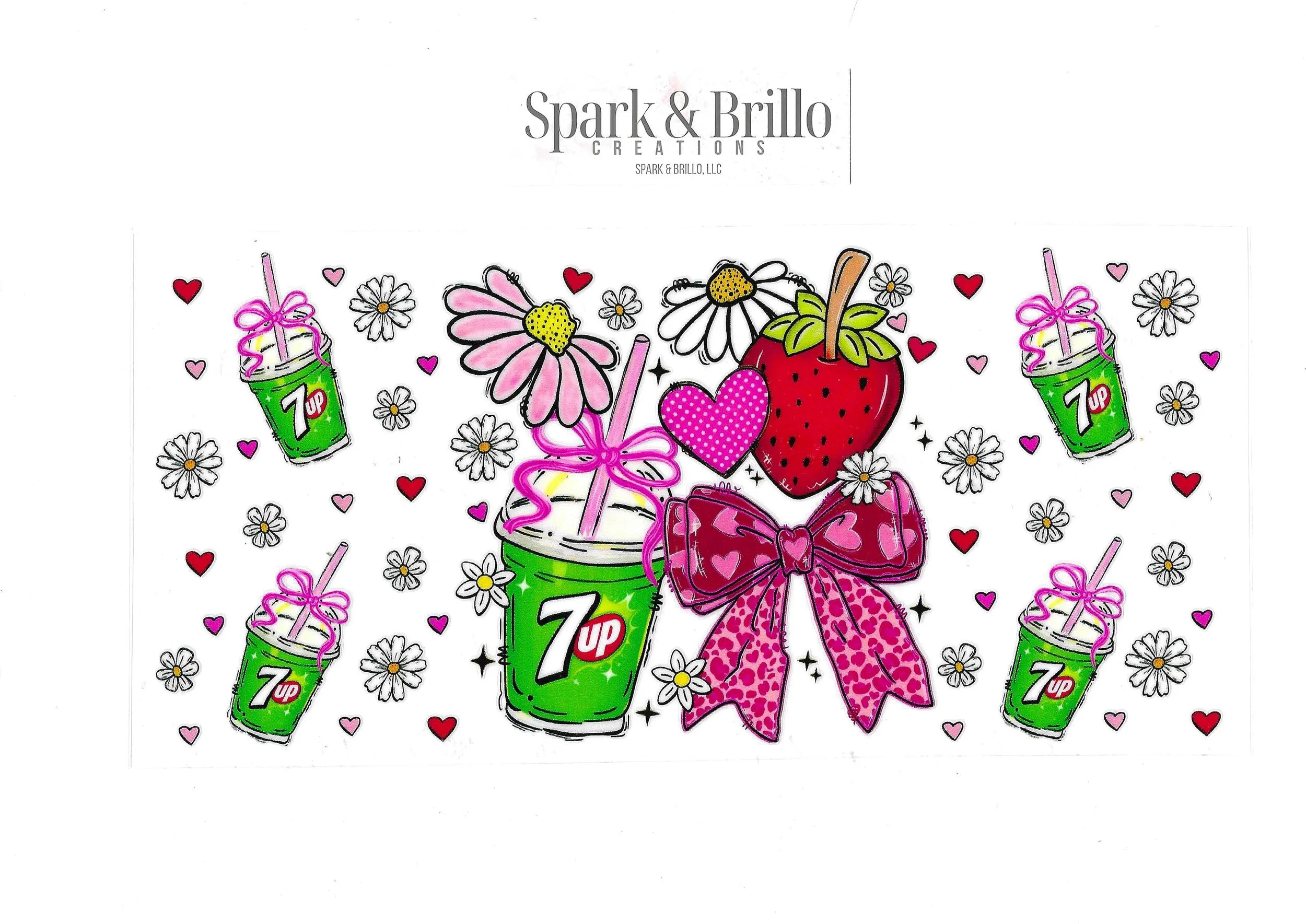7up Soda -  16 OZ  UV DTF Wraps