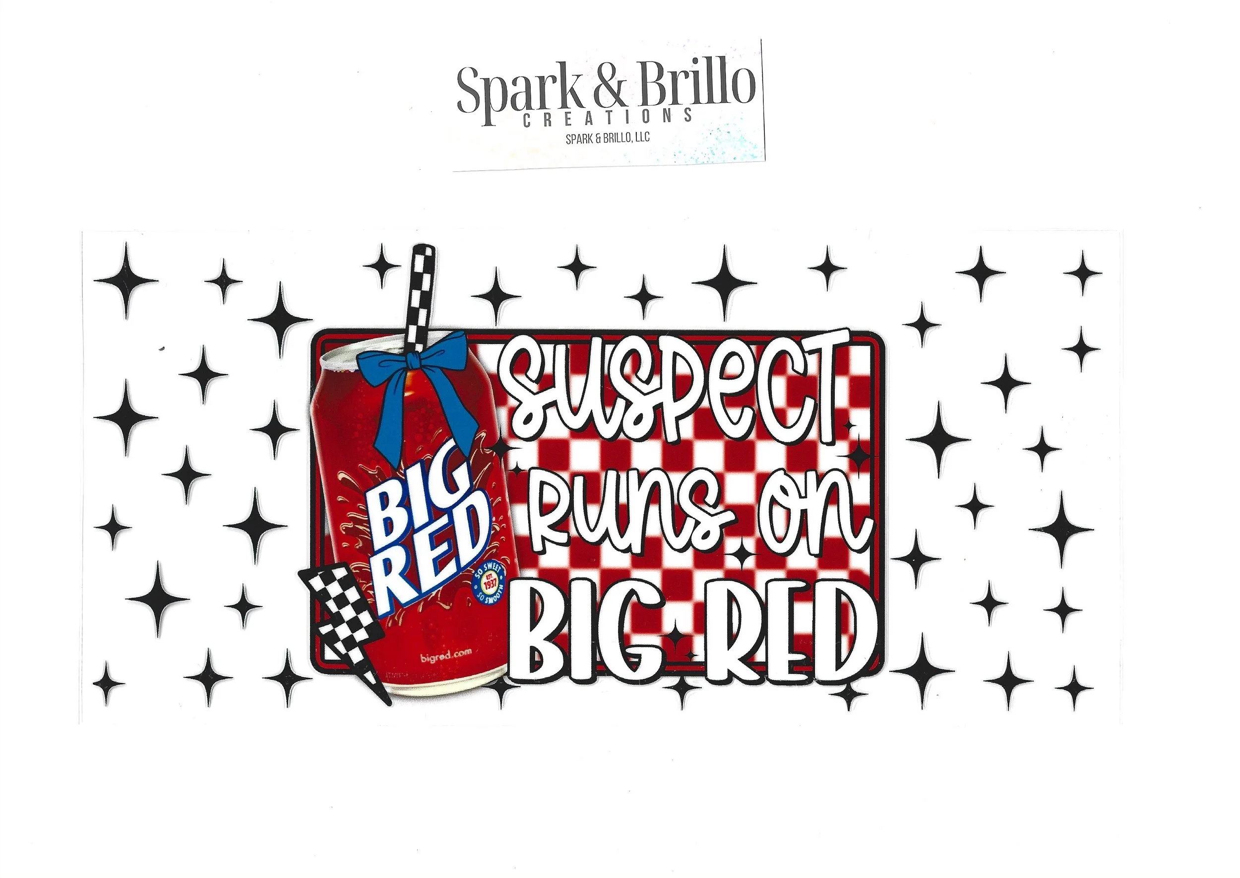 Big Red Sodas -  16 OZ  UV DTF Wraps