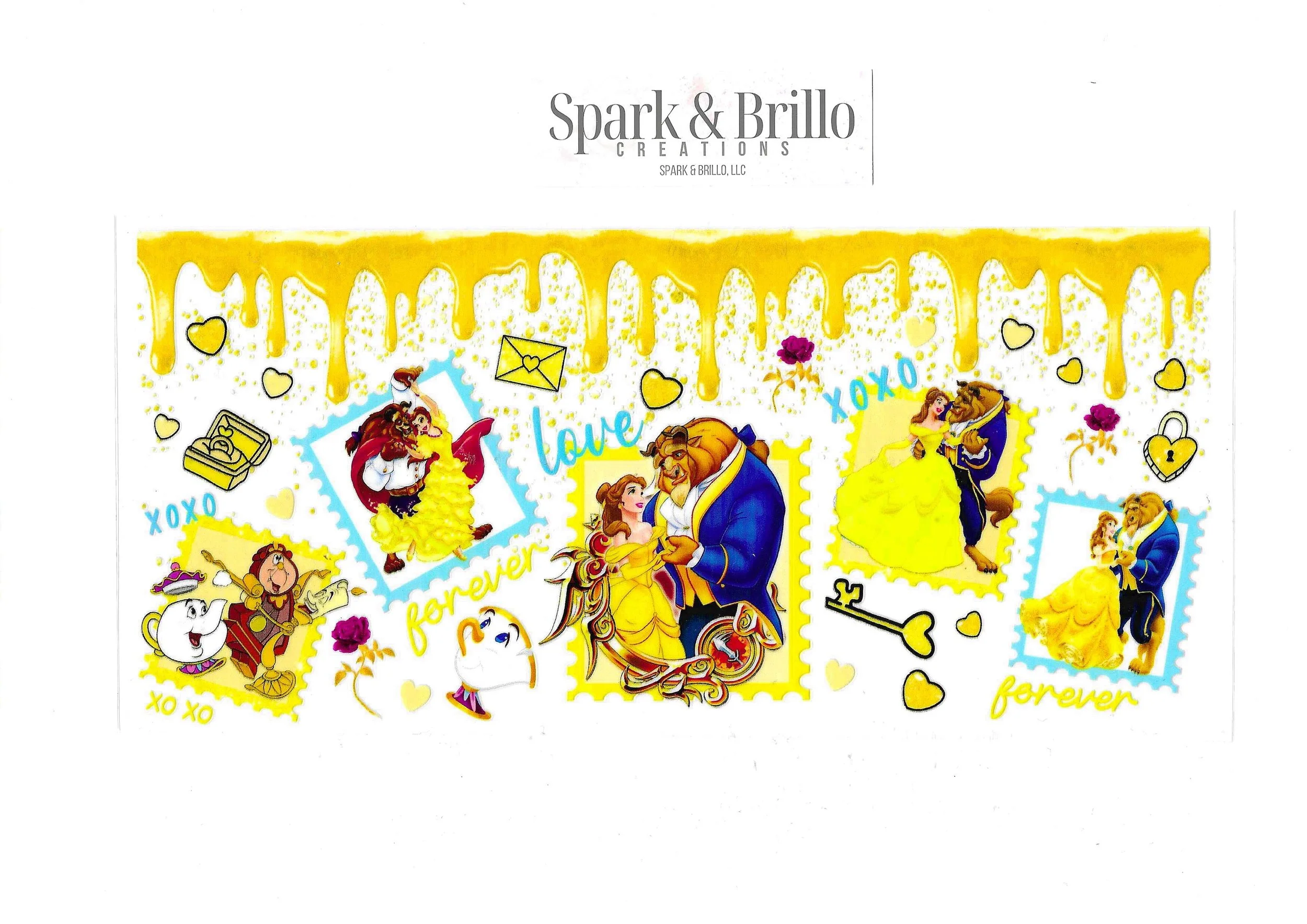 Princess Belle - 16 Oz. UV DTF Transfers