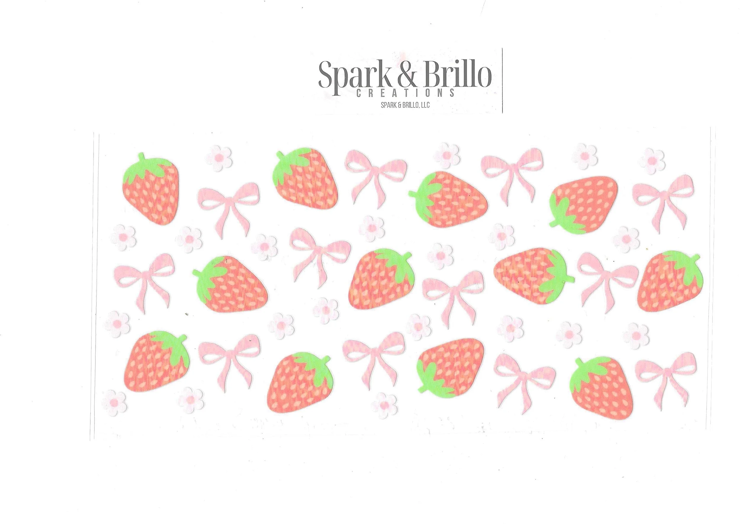 Strawberries -  16 OZ UV DTF Wraps