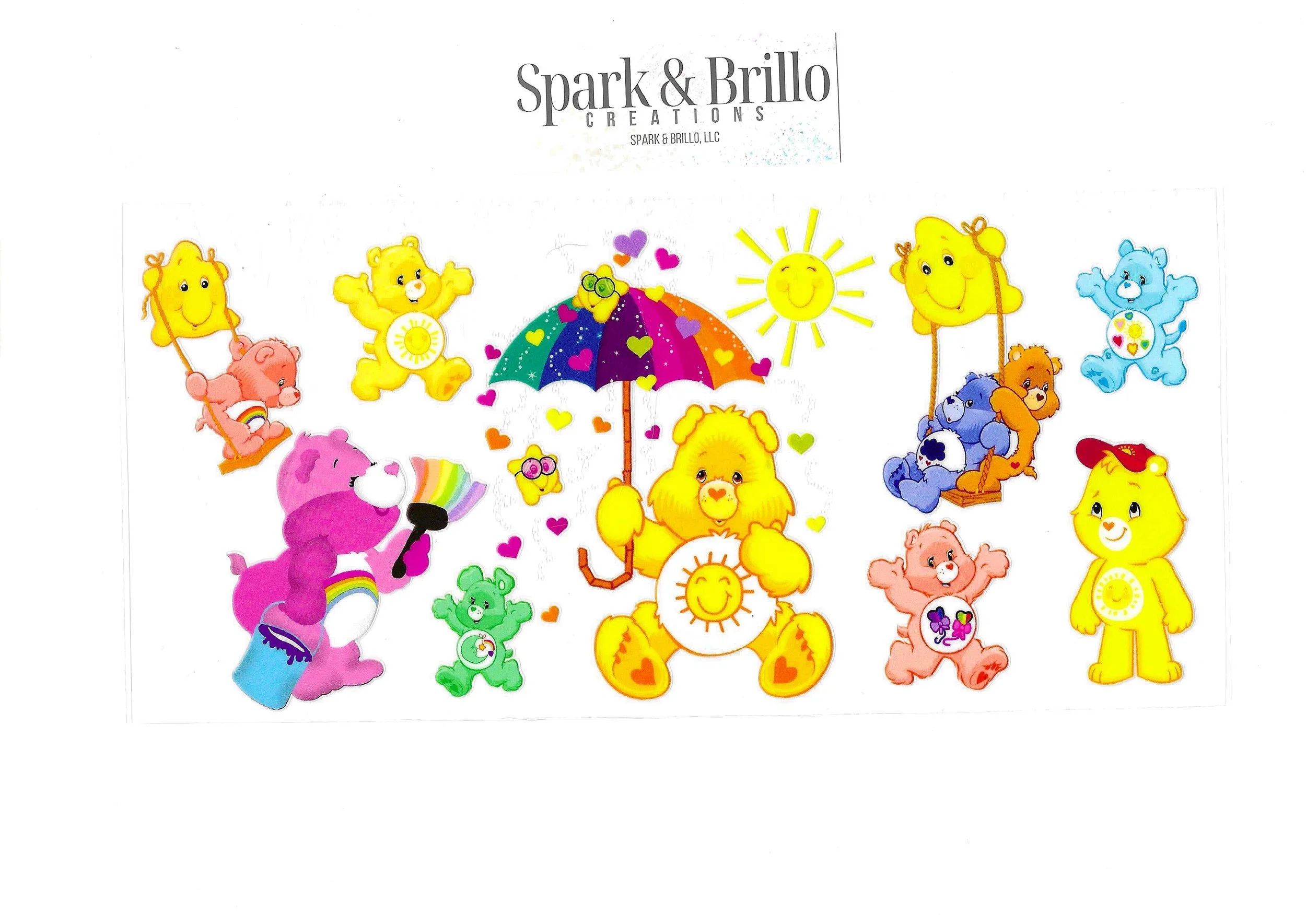 Sparkling New | Care Bears - 16 oz UV DTF Wraps