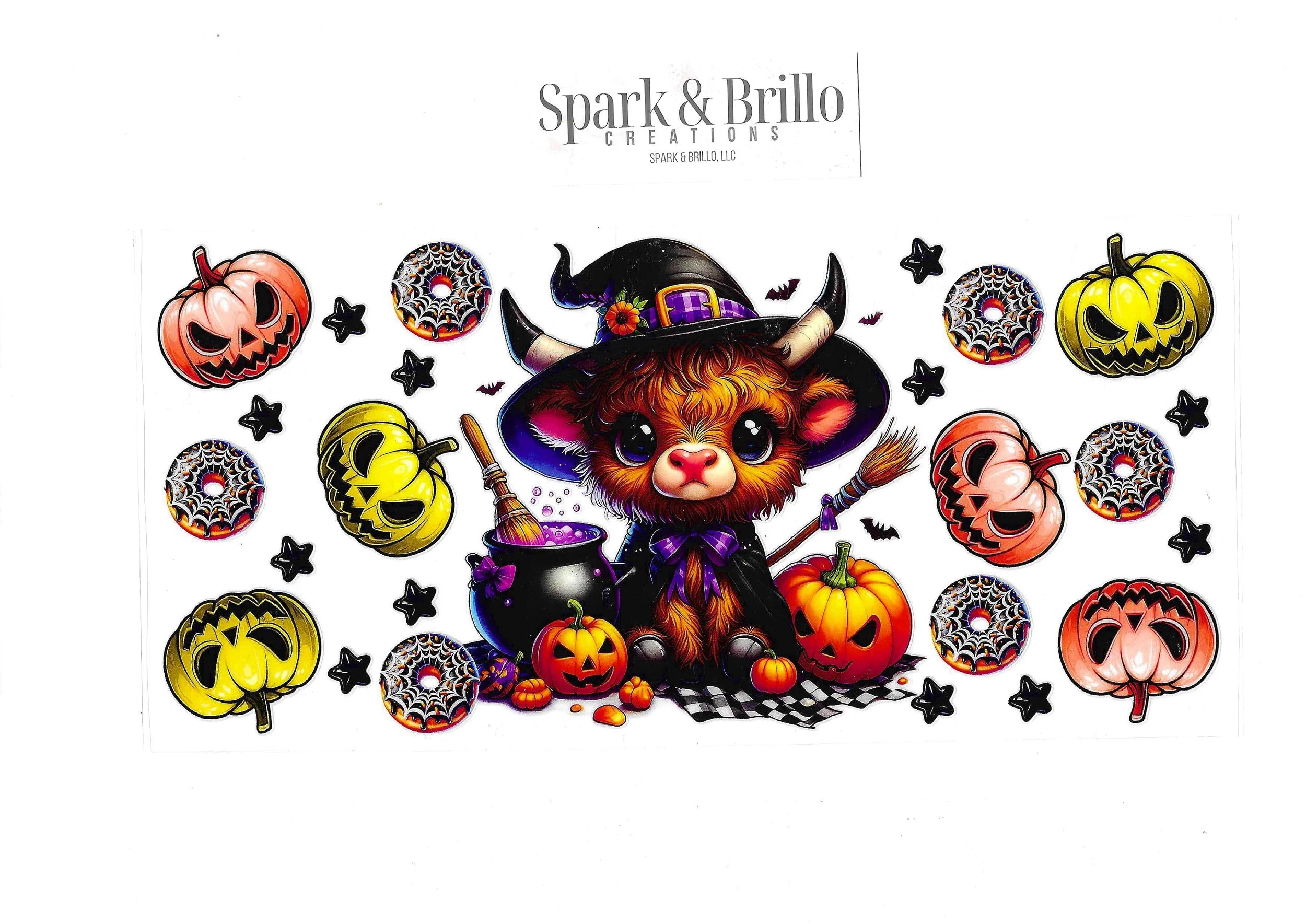 Halloween Highland Cow - 16 OZ UV DTF Wraps