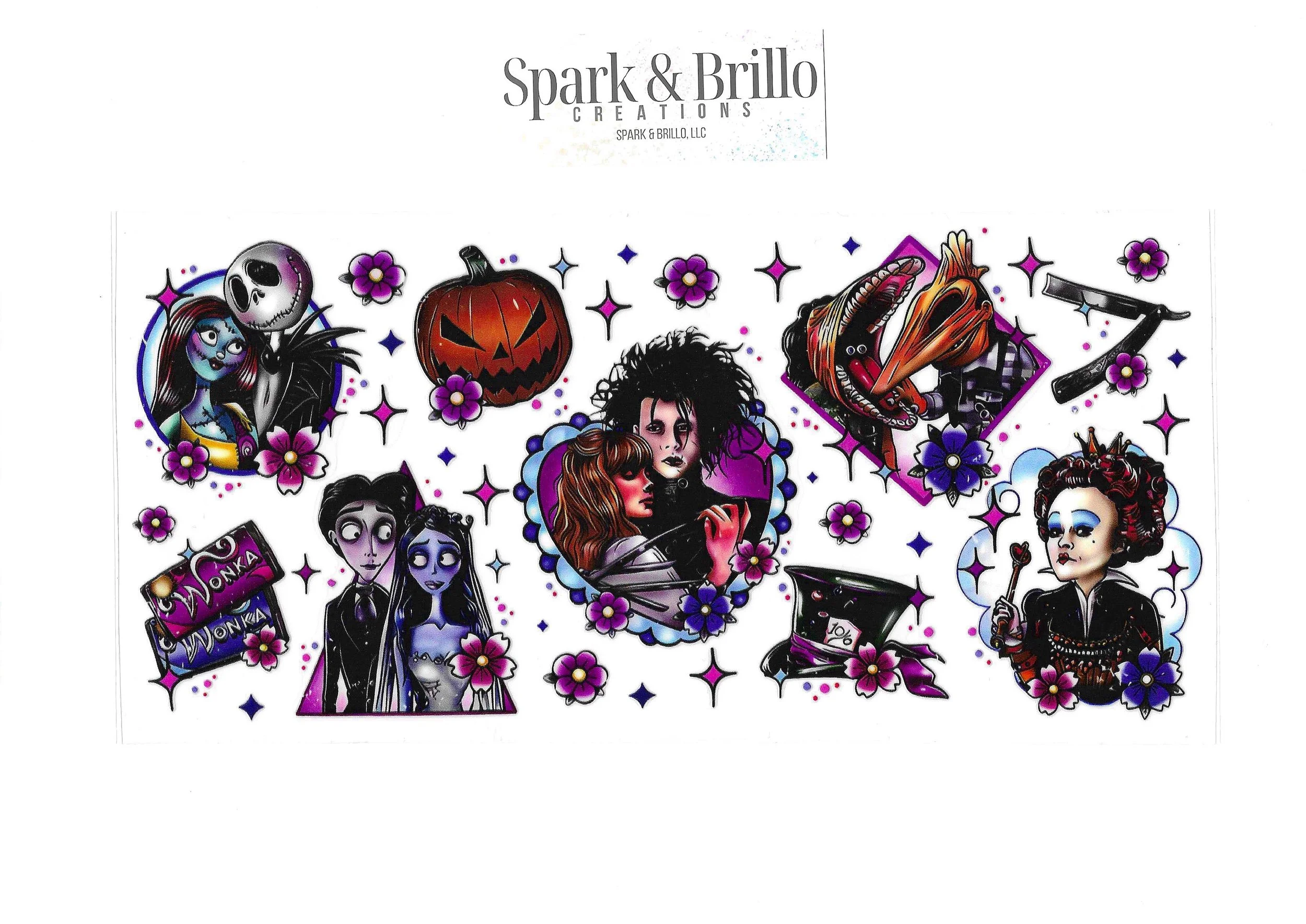 Sparkling New | Edward Scissor Hands & Others - 16 oz UV DTF Wraps