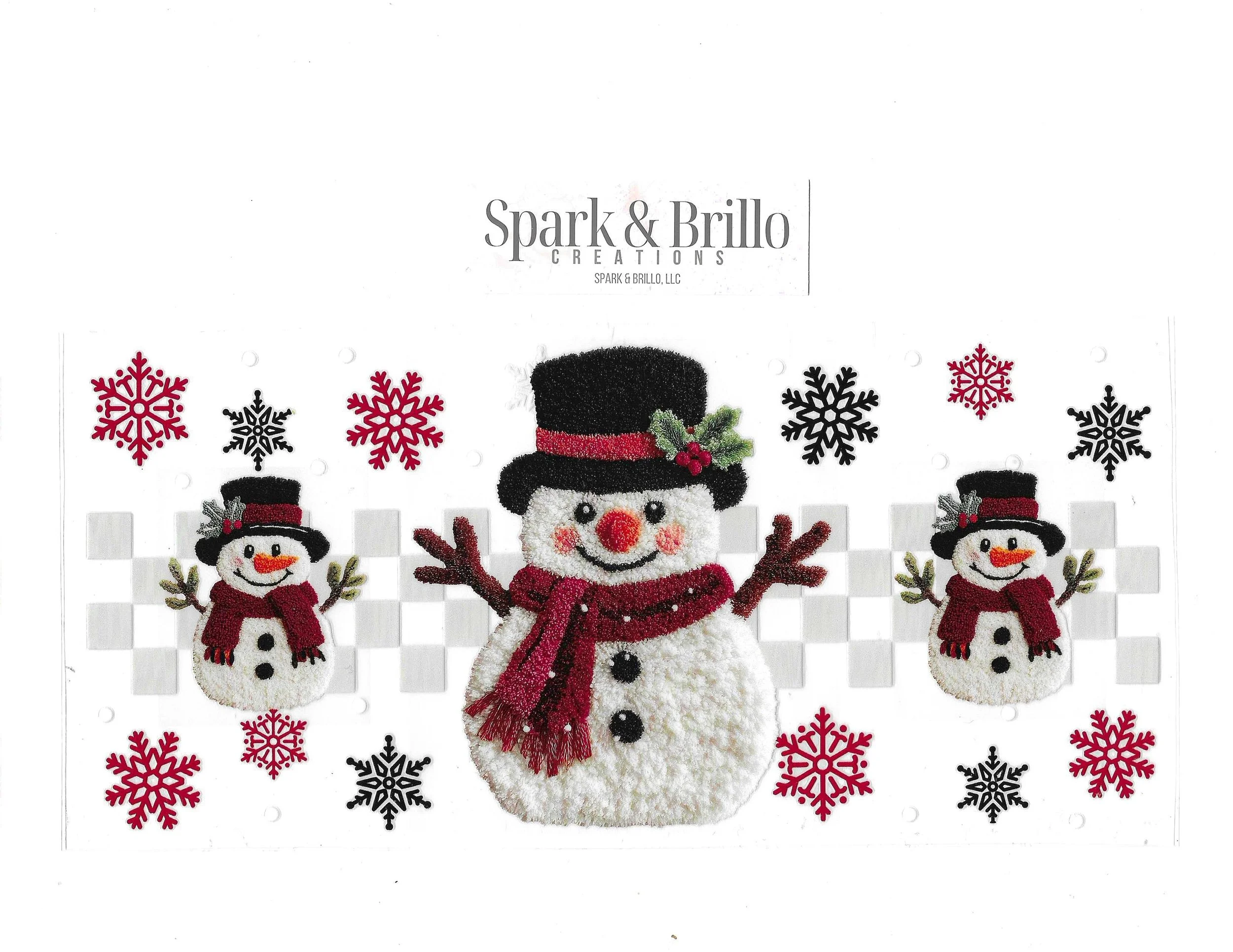 Christmas Crochet Snowman- 16 Oz. UV DTF Cup Wraps
