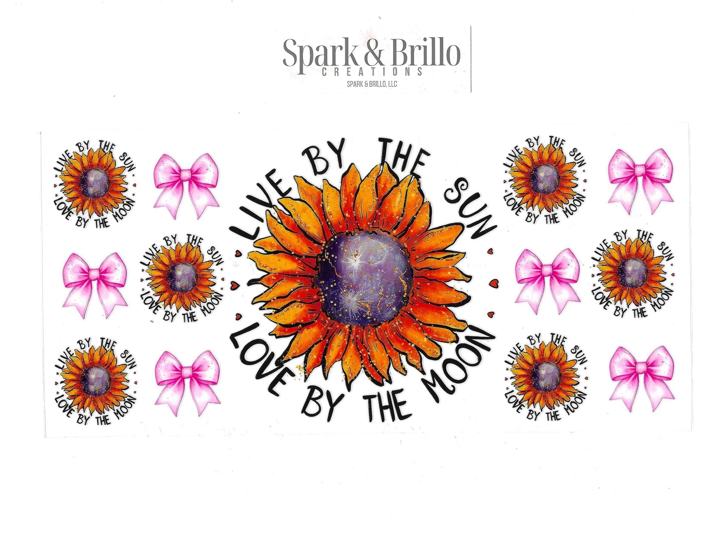 Live by Sun, Love by Moon - 16 OZ  UV DTF Wraps