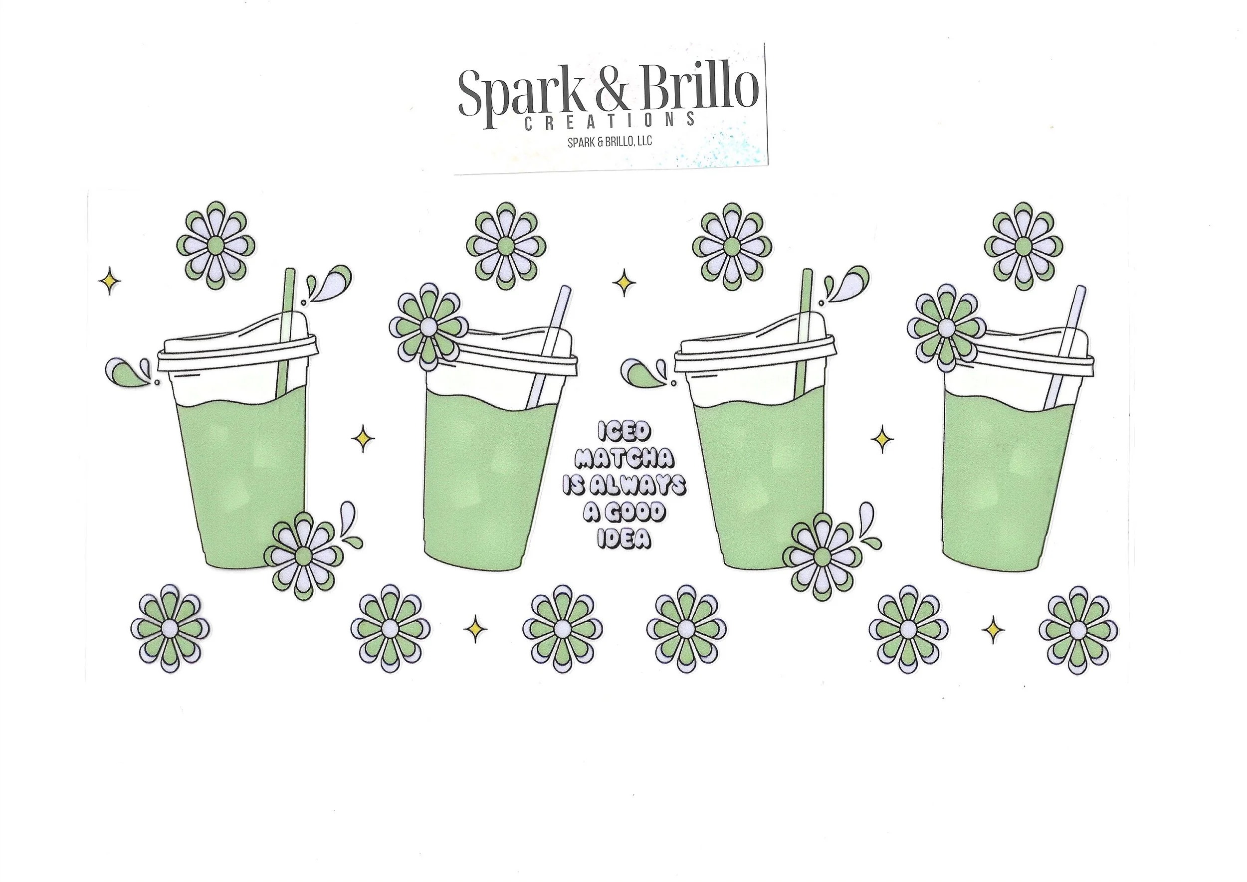 Matcha | Boba -  16 OZ  UV DTF Wraps