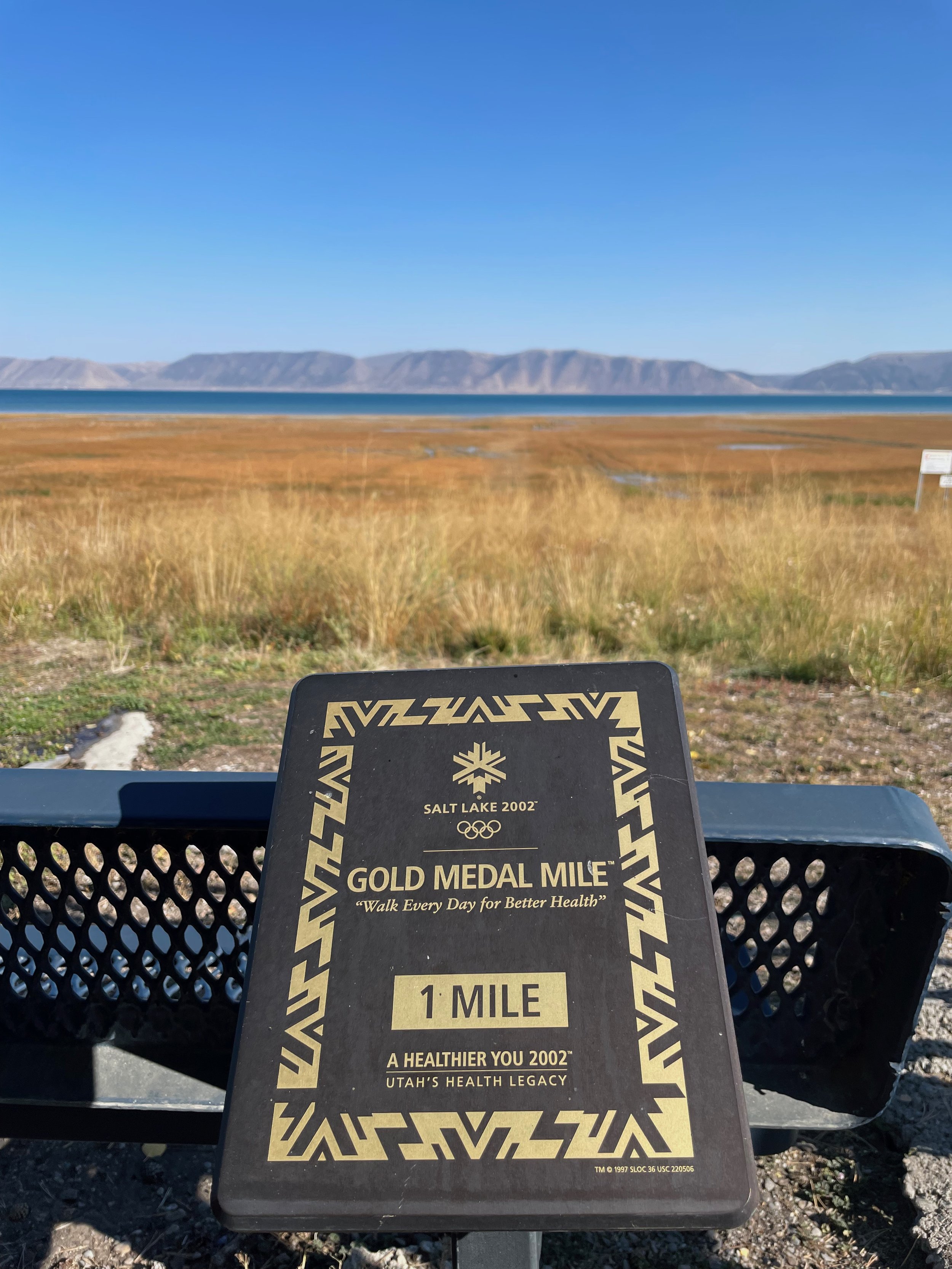 A Gold Medal Mile finishing plaque