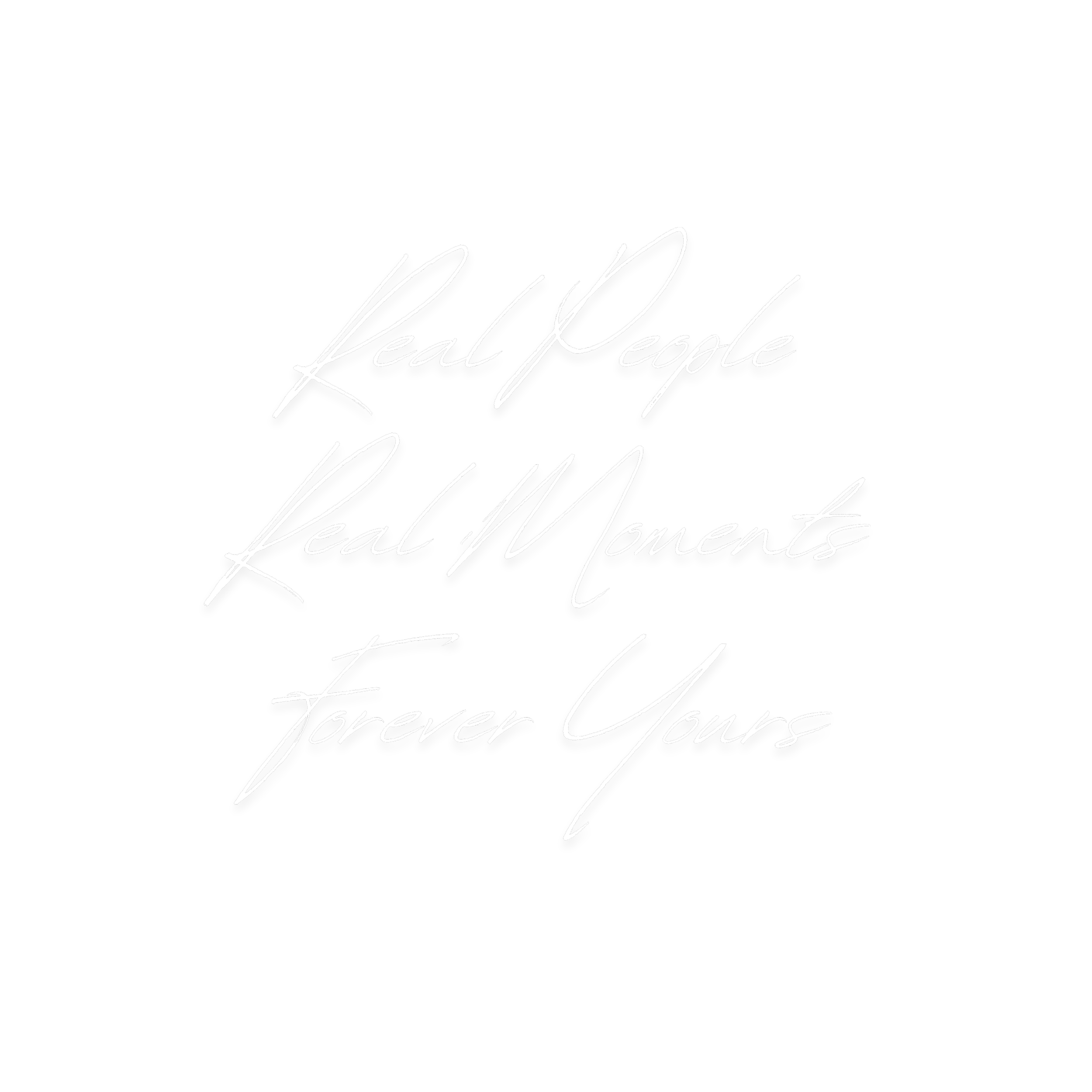 The phrase "Real People Real Power" written in a script font on a black background.