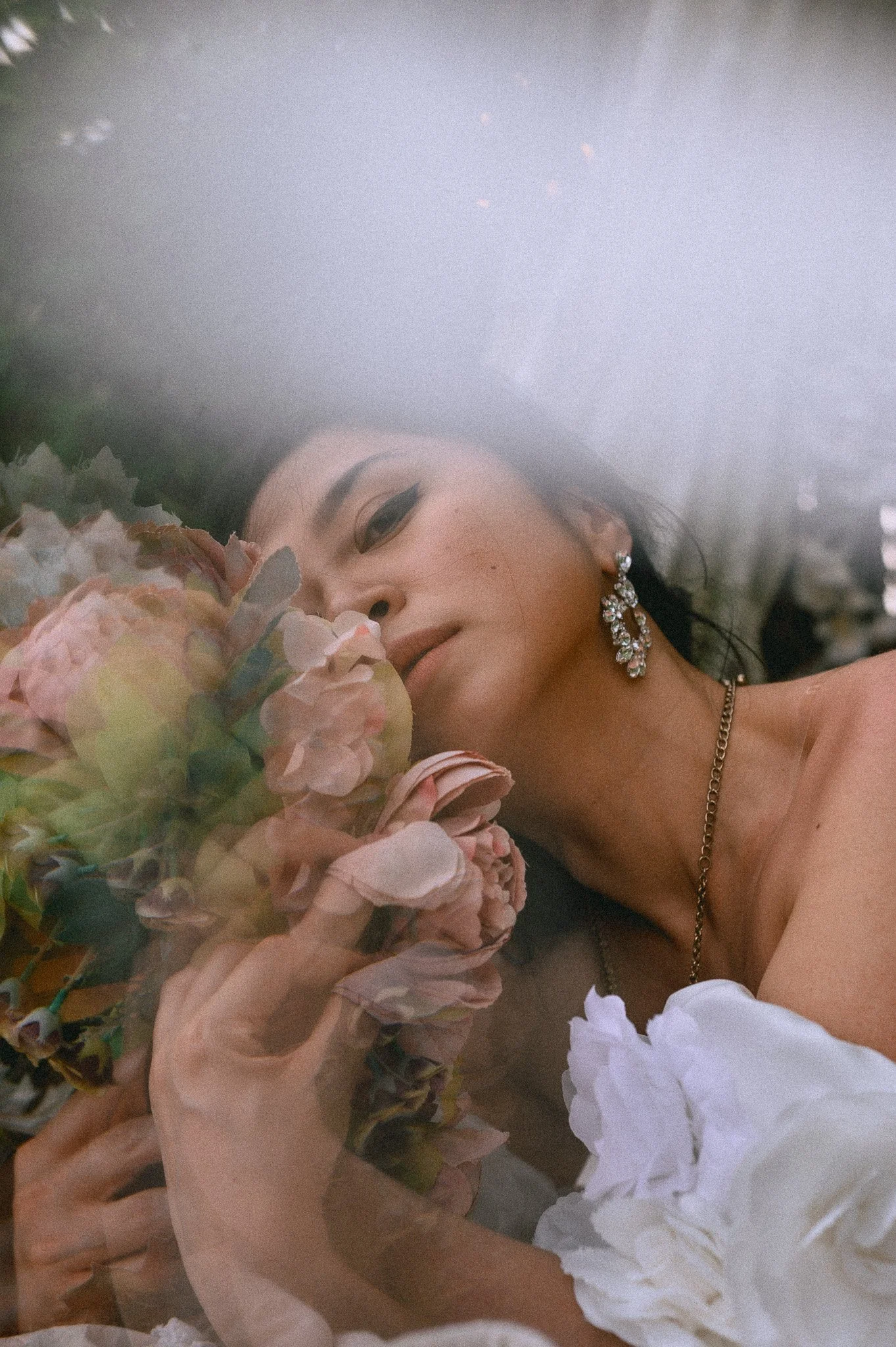 bridal portrait photography of asian bride with kaleidescope effect