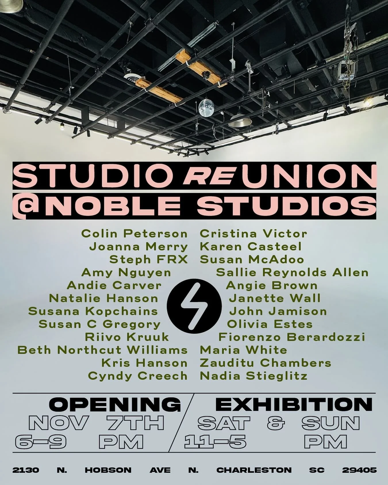 ANNOUNCING OUR COMING GROUP SHOW⚡️⚡️⚡️

Studio (Re) Union @ Noble Studios
Opens FRIDAY, NOV 7th 6-9pm and runs SAT 11/8 and SUN 11/9 11-5pm

Studio mates, Susan Gregory and Beth Northcut Williams, are excited to curate and exhibit these works of memb