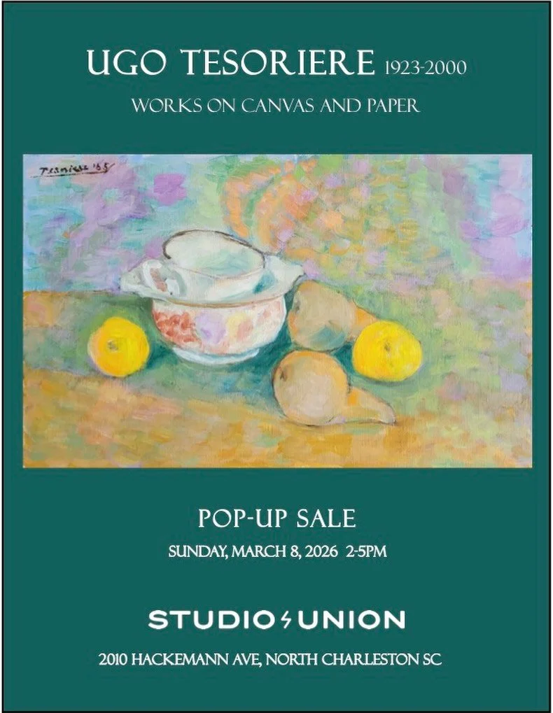 AN ART SALE NOT TO BE MISSED!

Join us and Celia Cerasoli, chef and friend in clay, as she offers artist Ugo Tesoriere&rsquo;s skilled and stunning collection of works. 
Ugo and Celia met through her involvement with Mepkin Abbey and her travels with