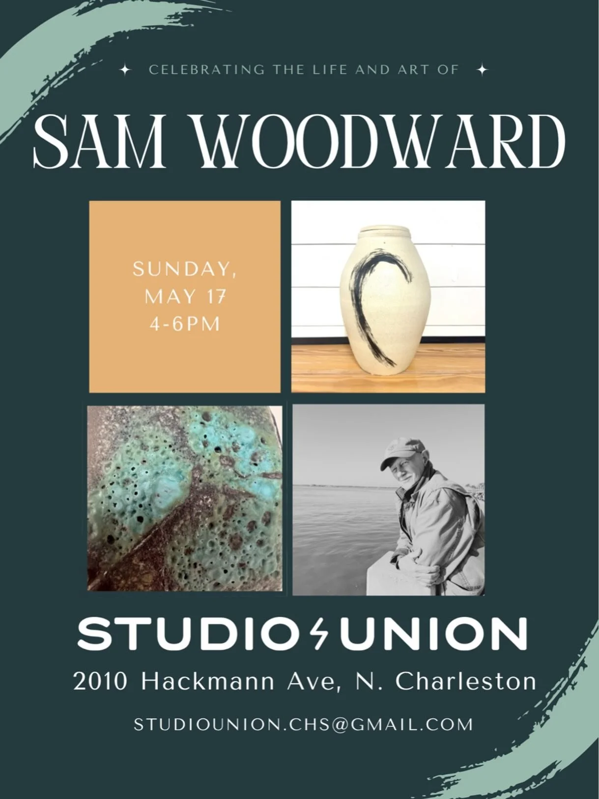 Join us Sunday and we celebrate the beautiful ceramics of our beloved friend, Sam. 
May 17, 4-6pm