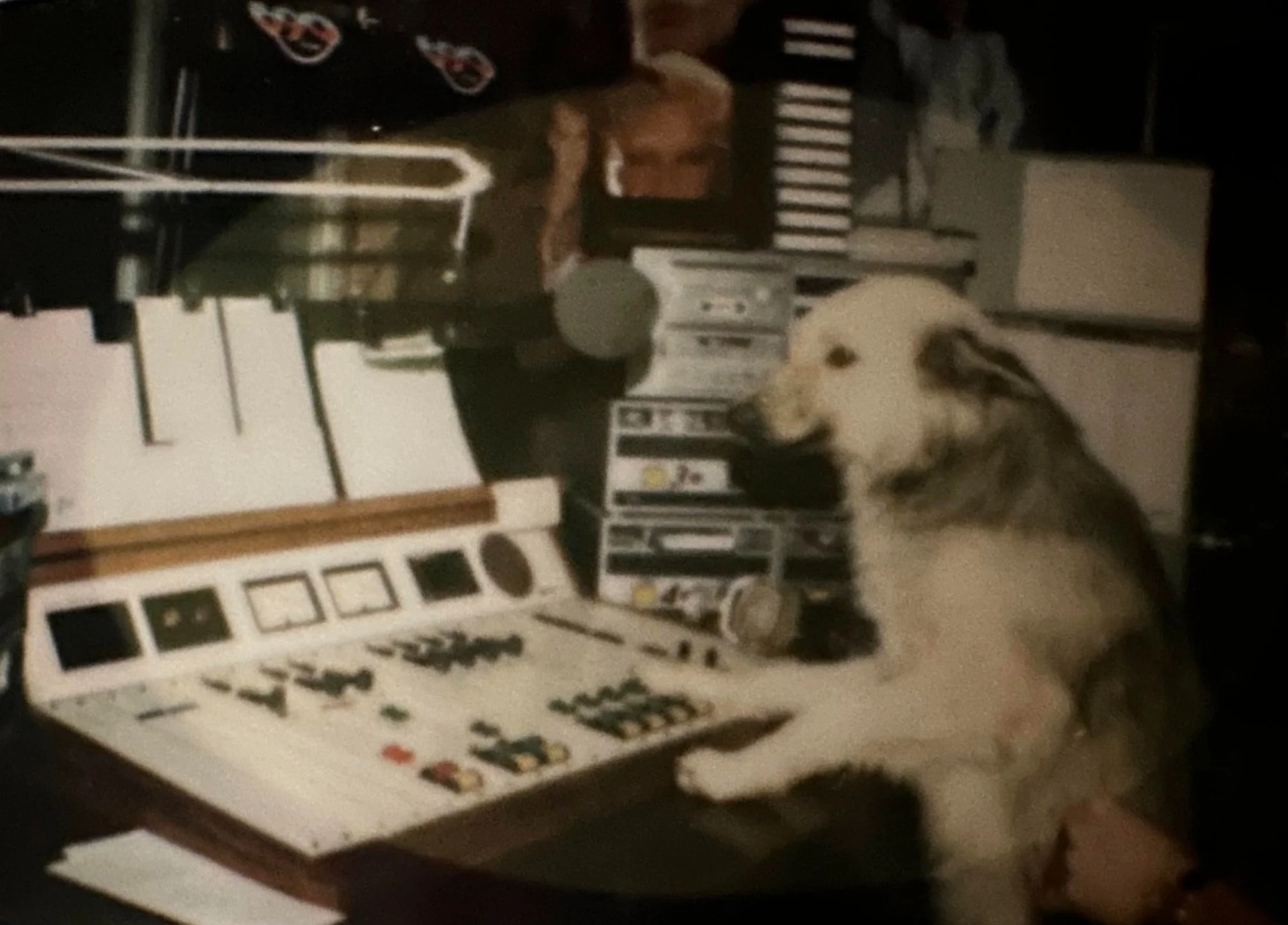 Gringa at the controls of The Mighty 690 radio station in Mexico, where I broadcasted to Southern California.