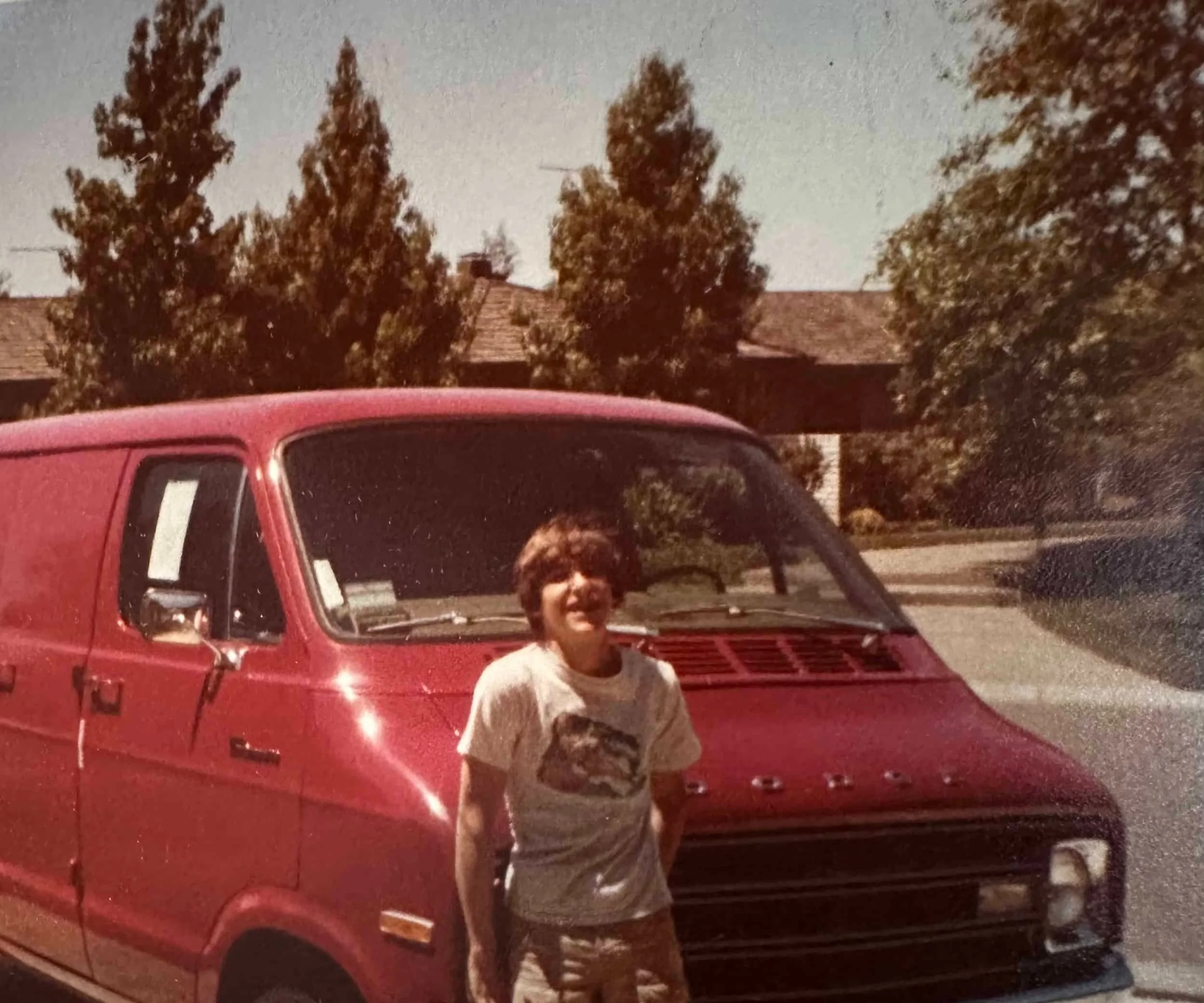 My beloved maroon Dodge van, the first vehicle that helped launch my mobile deejay business.