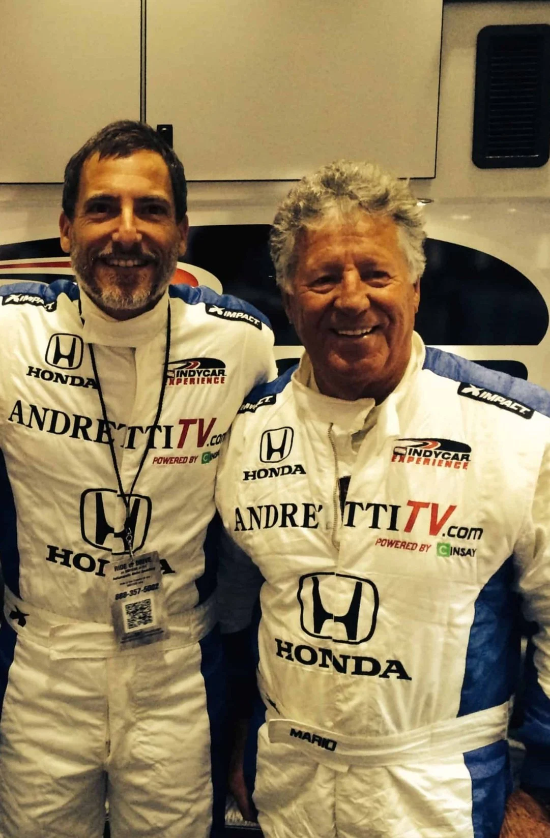 I was fortunate to take a lap at the Long Beach Grand Prix in an Indy Car with Mario Andretti (on my right) at the wheel (185 mph!). Fast, scary and exhilarating.