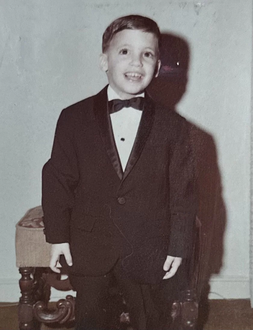 Same photo set of the cover of the book, just a standing pose before I chickened out of being the ring bearer at a wedding.