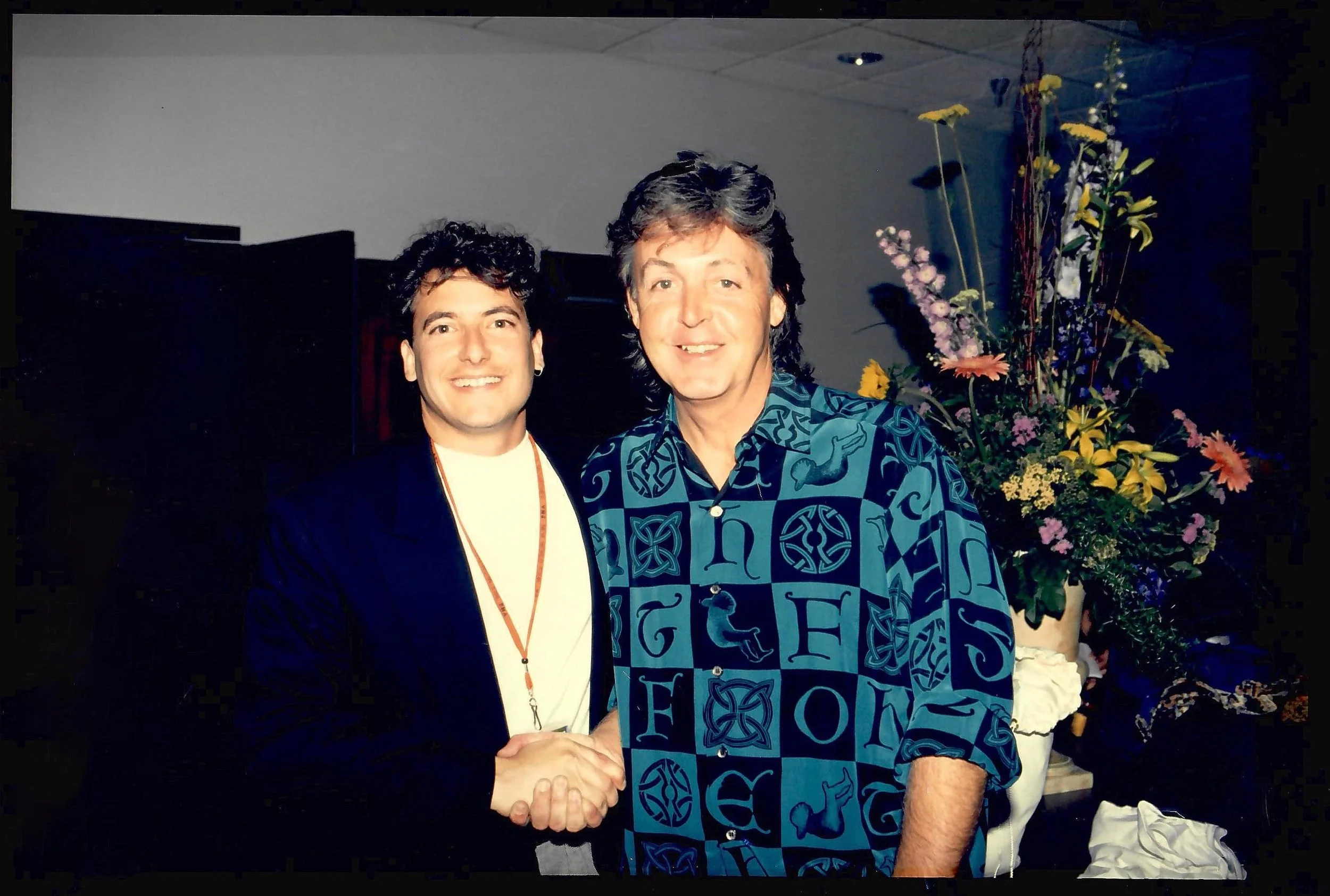 Meeting Sir Paul McCartney in Charlotte, North Carolina, during the New World Tour in 1994.
