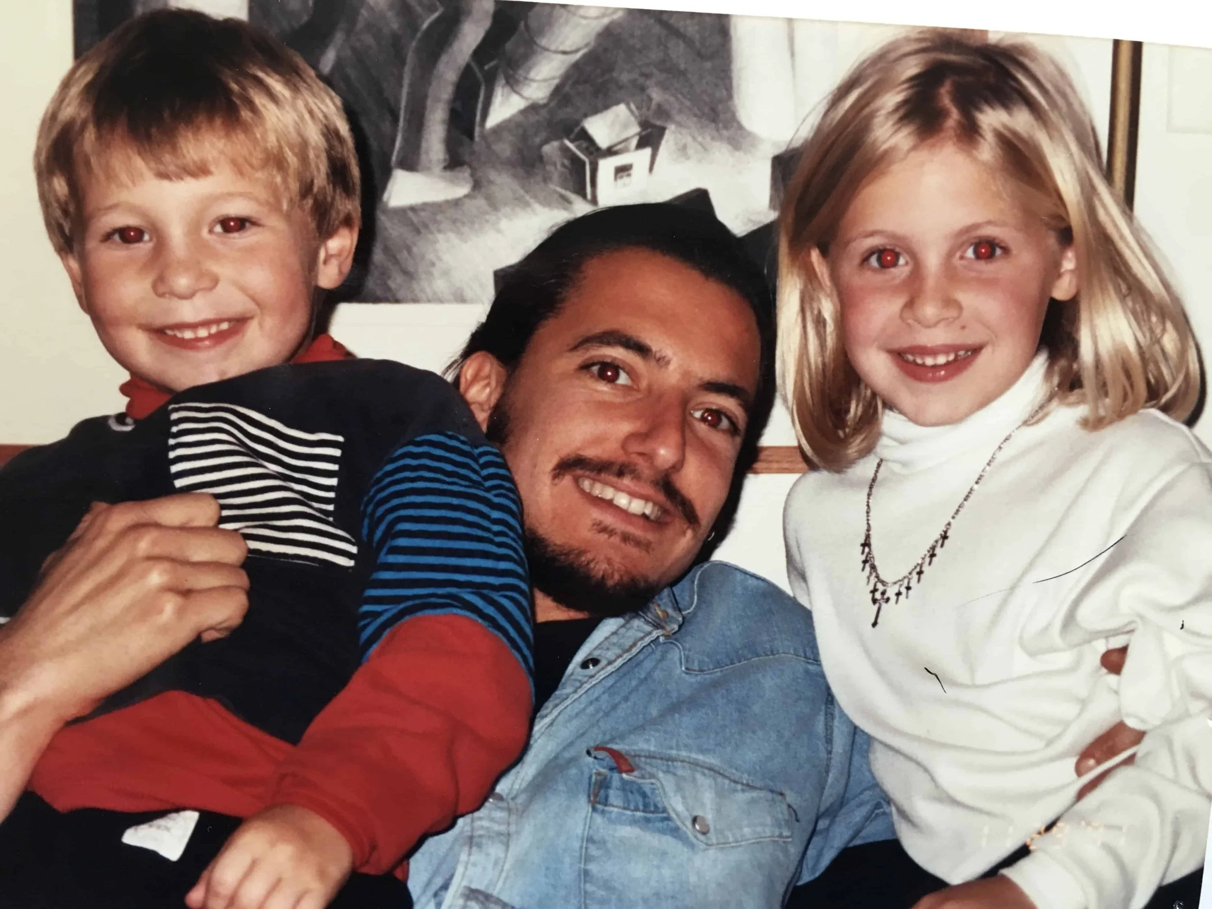 With my young nephew, Jess and niece Allison, in the early 90s.