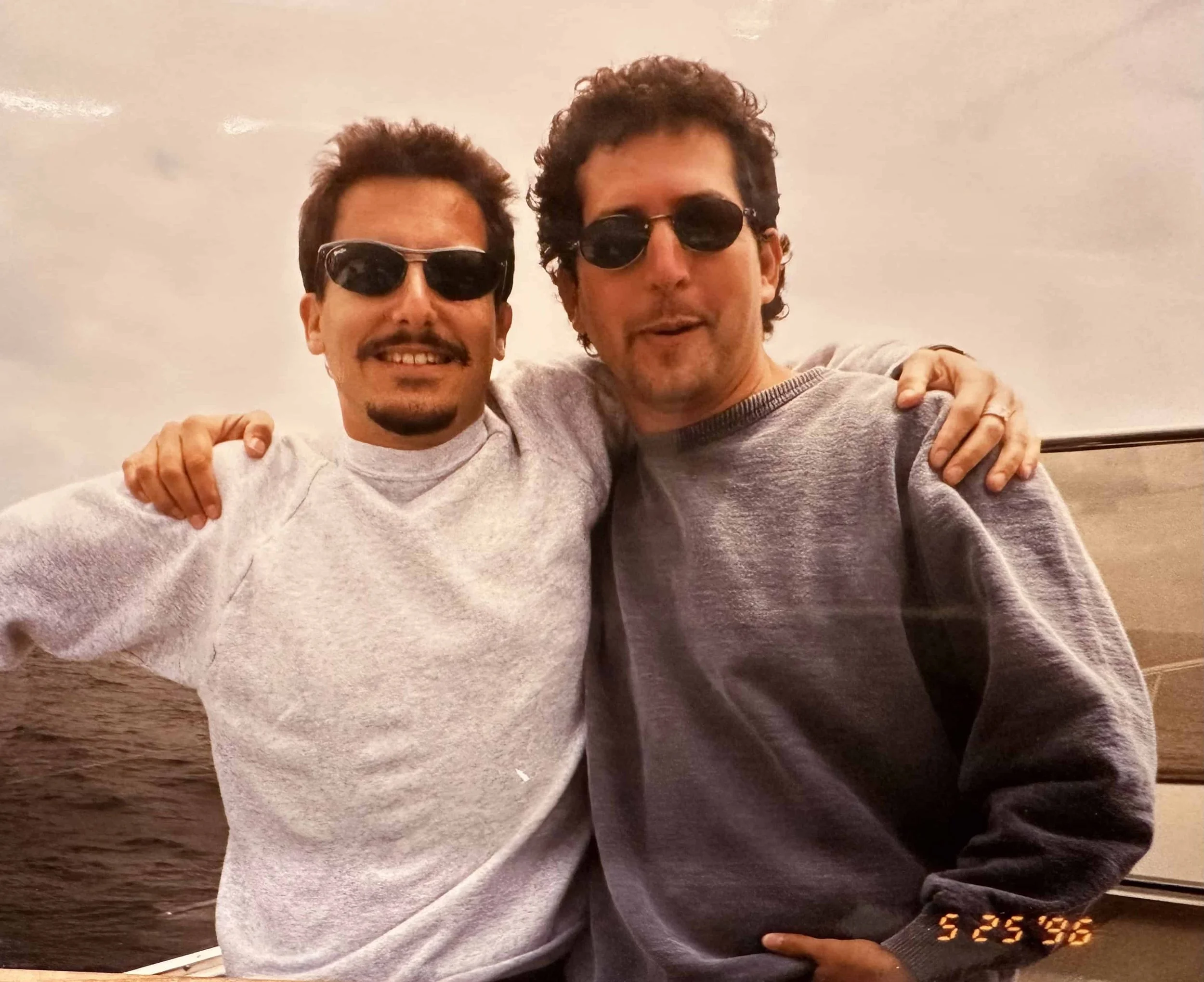 With Eric Weiss on Norm Pattiz’s boat between Marina del Rey and Catalina Island in the mid 1990s.