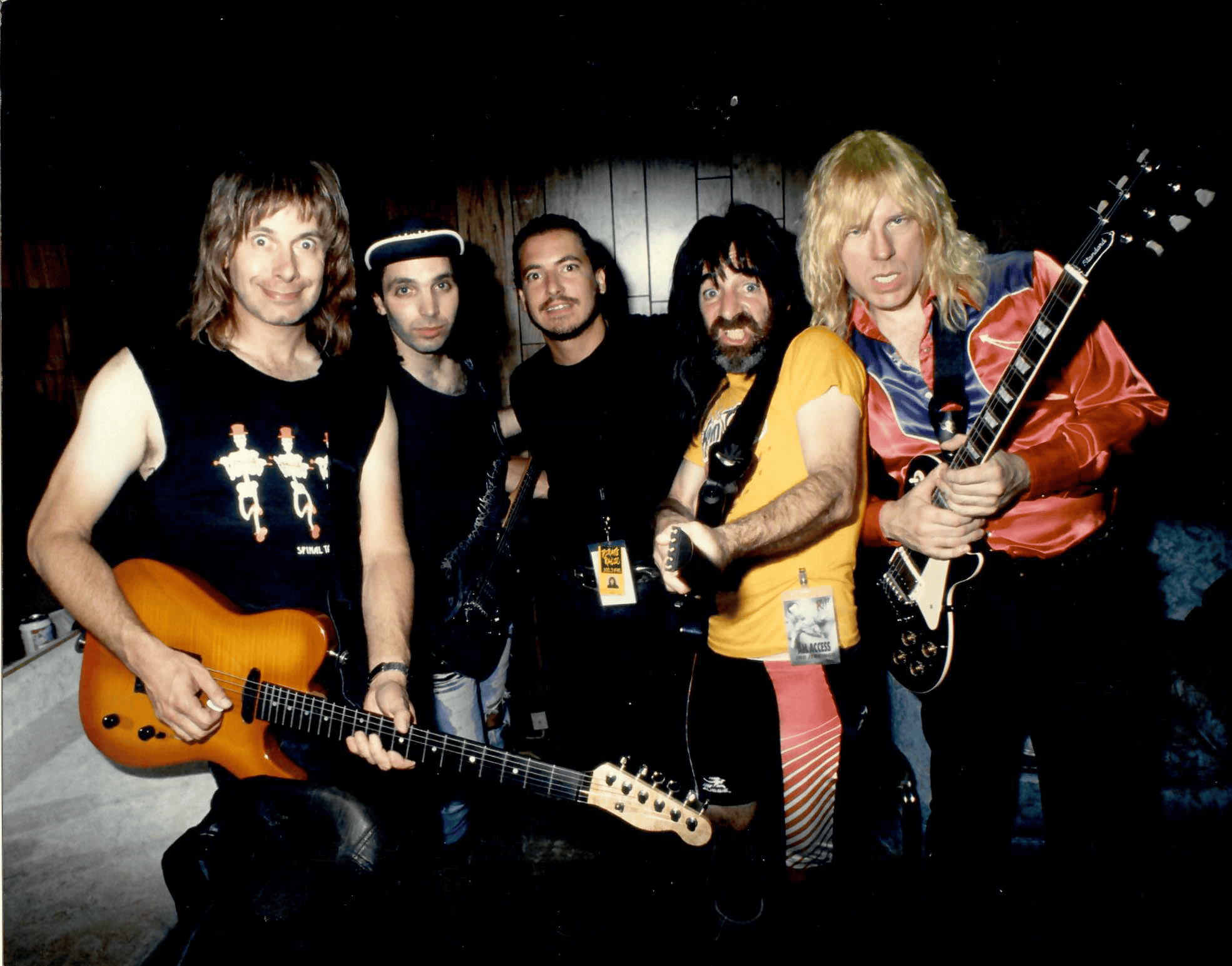 Backstage in the early 1990s when Spinal Tap reunited and played a gig at the Hollywood Palladium with Joe Satriani!